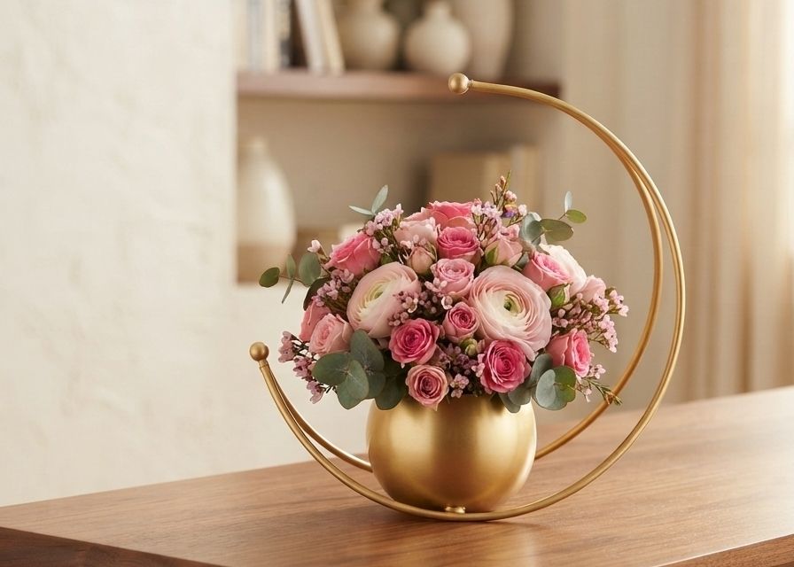 New geomatric metal round shape vase Iron Vase-image-43