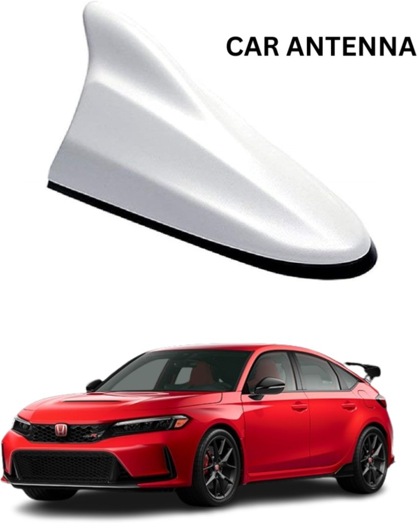 White Shark Fin Signal Receiver Antenna E104 Car Antenna Compatible with All Car Models Satellite Vehicle Antenna-image-0