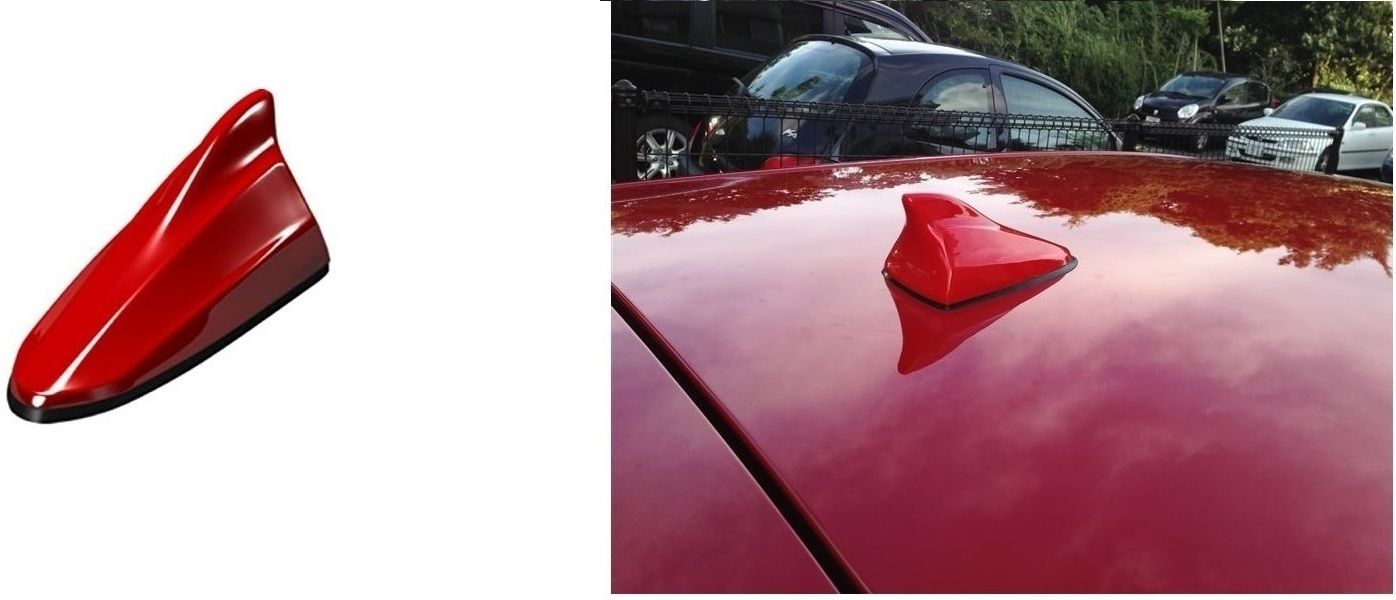 Glossy Red Color Car Shark Fin Antenna Universal Hidden Vehicle Antenna