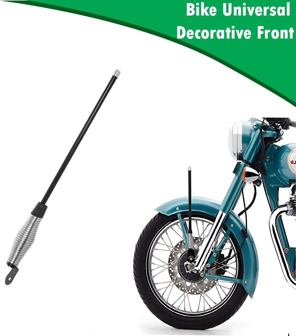 Universal Decorative Front H_1 Rear Aluminium Spring Antenna Bike & Car Universal Spring Antenna Whip Vehicle Antenna-image-13