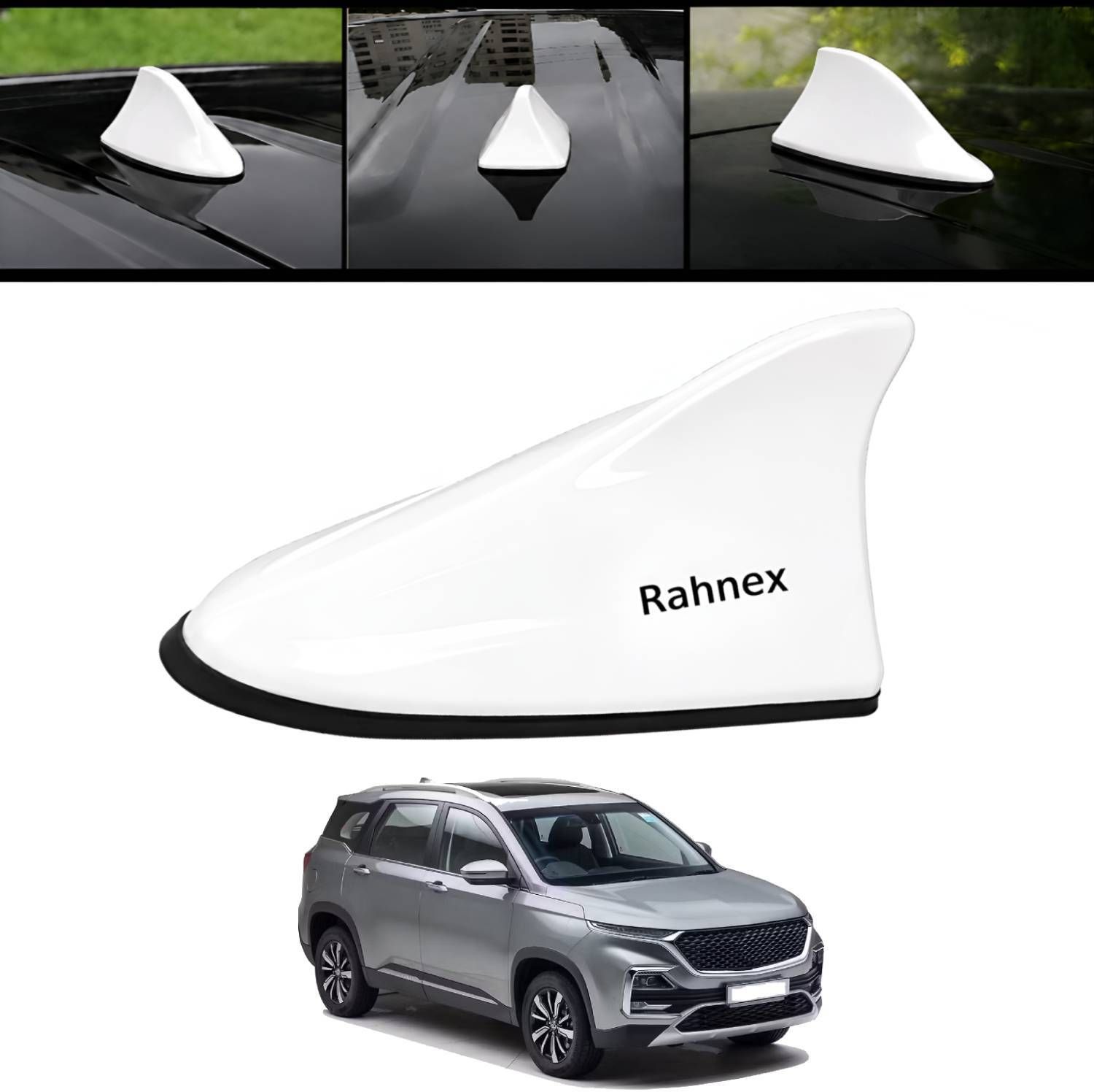 Shark Fin Car Antenna Universal Roof Mount Decorative White Antenna Hector 2020 Rahnex Universal Shark Fin Car Antenna White Roof Mounted Aerial-149 Satellite Vehicle Antenna-picture-16