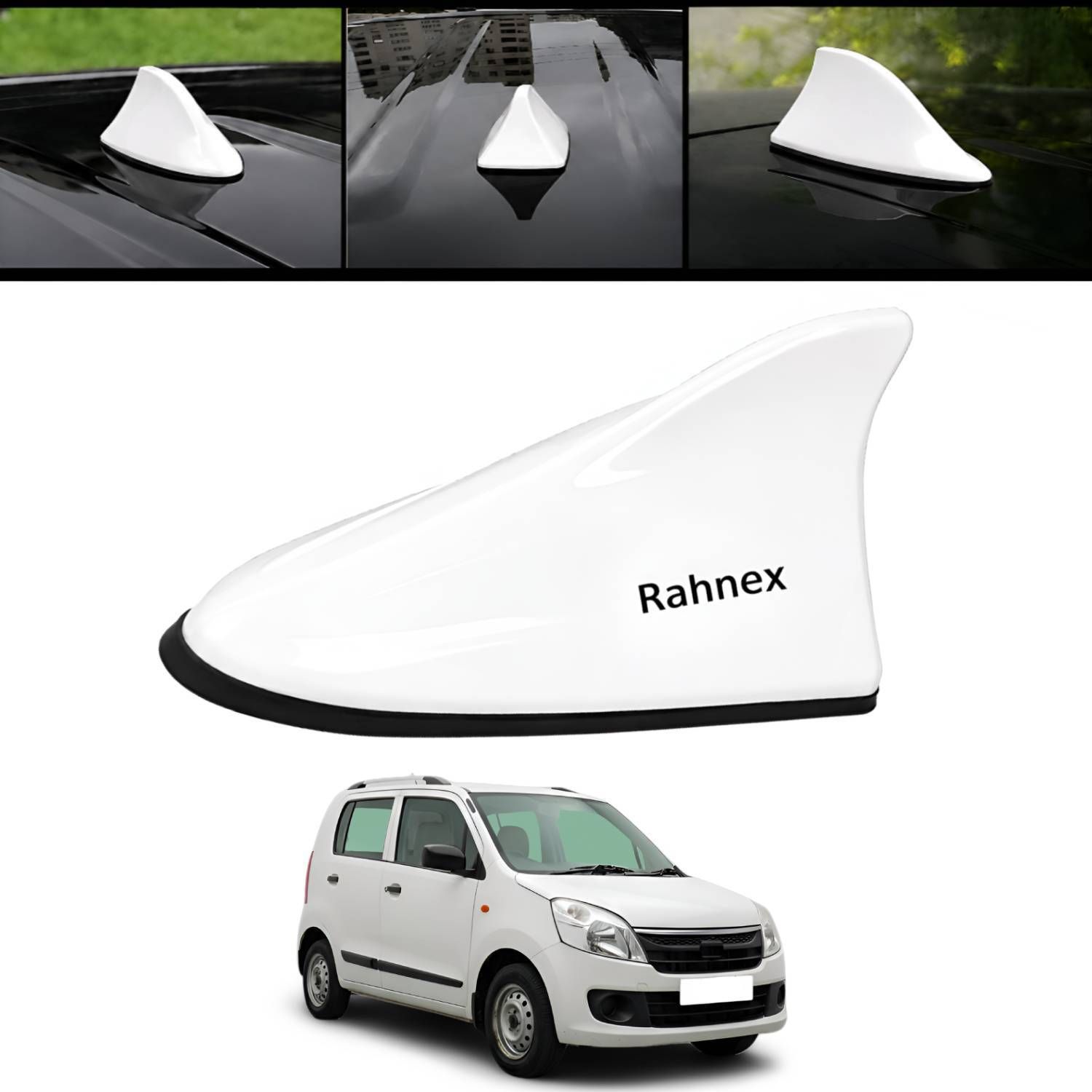 rahnex Shark Fin Car Antenna Universal Roof Mount Decorative White Antenna WagonR 2010 Satellite Vehicle Antenna-picture-14