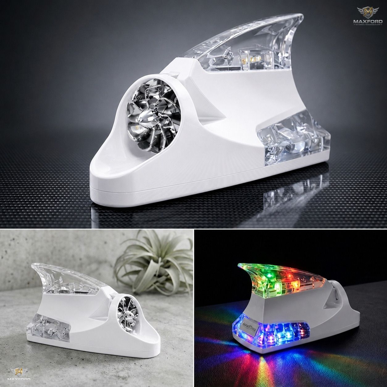 Wind Powered Shark Fin LED Light Roof Antenna (White) | Hidden Vehicle Antenna-image-29