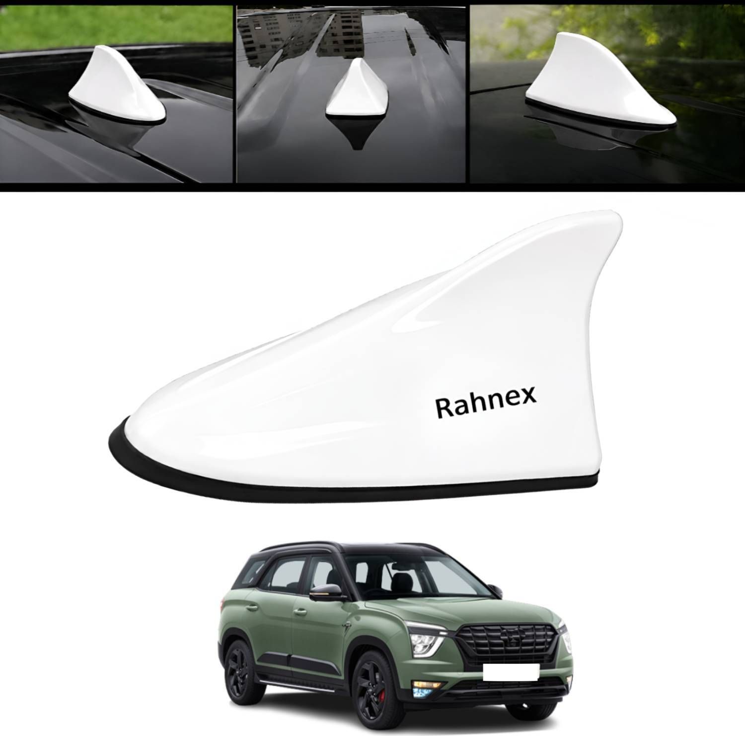 Shark Fin Car Antenna Universal Roof Mount Decorative White Antenna Alcazar2023 Rahnex Universal Shark Fin Car Antenna White Roof Mounted Aerial-7 Satellite Vehicle Antenna-picture-38