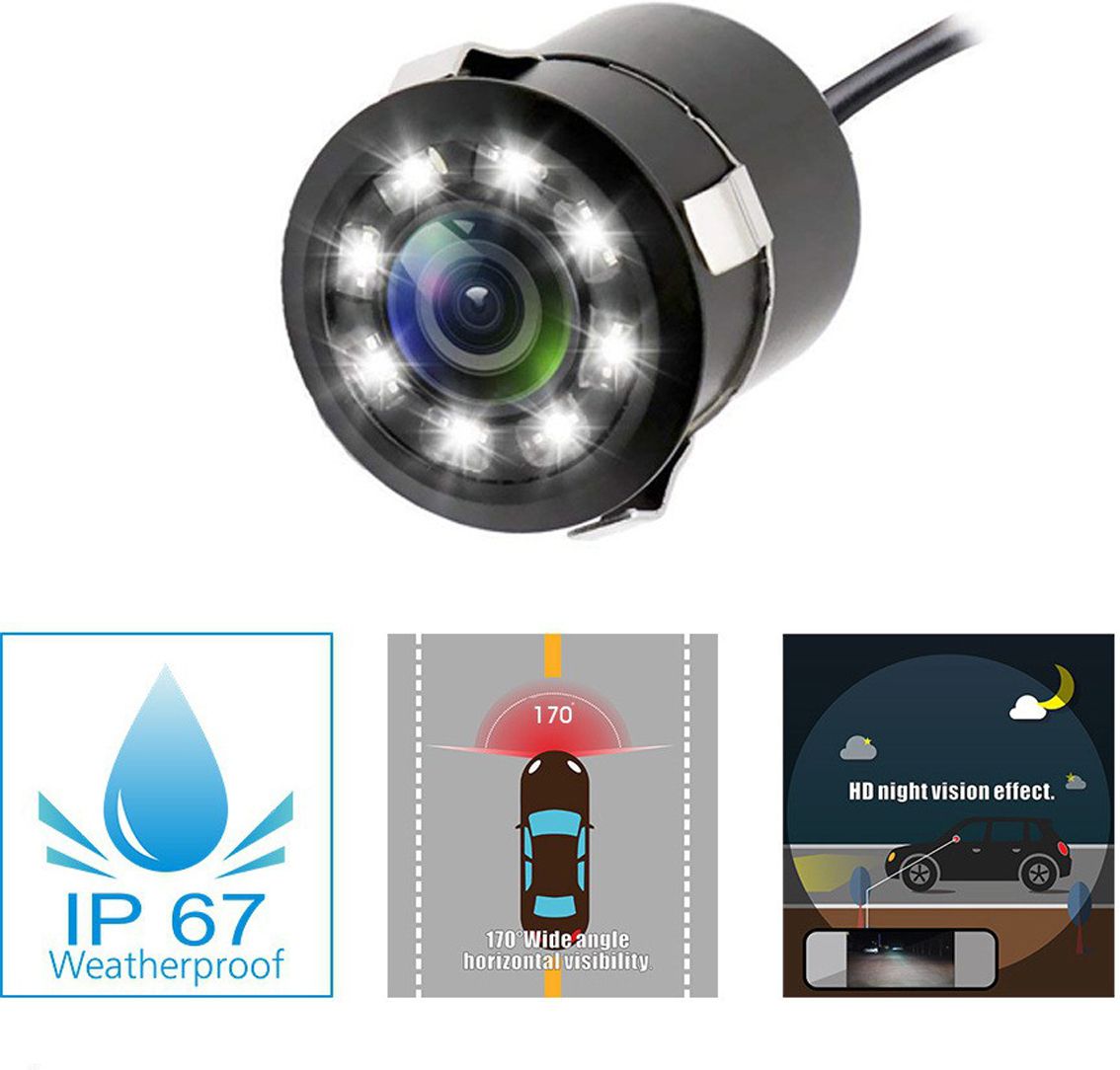 8 LED Night Vision Waterproof Vehicle Camera System687 Night Vision Waterproof Car Reverse Parking Camera universal G-687 Parking Sensor-image-1