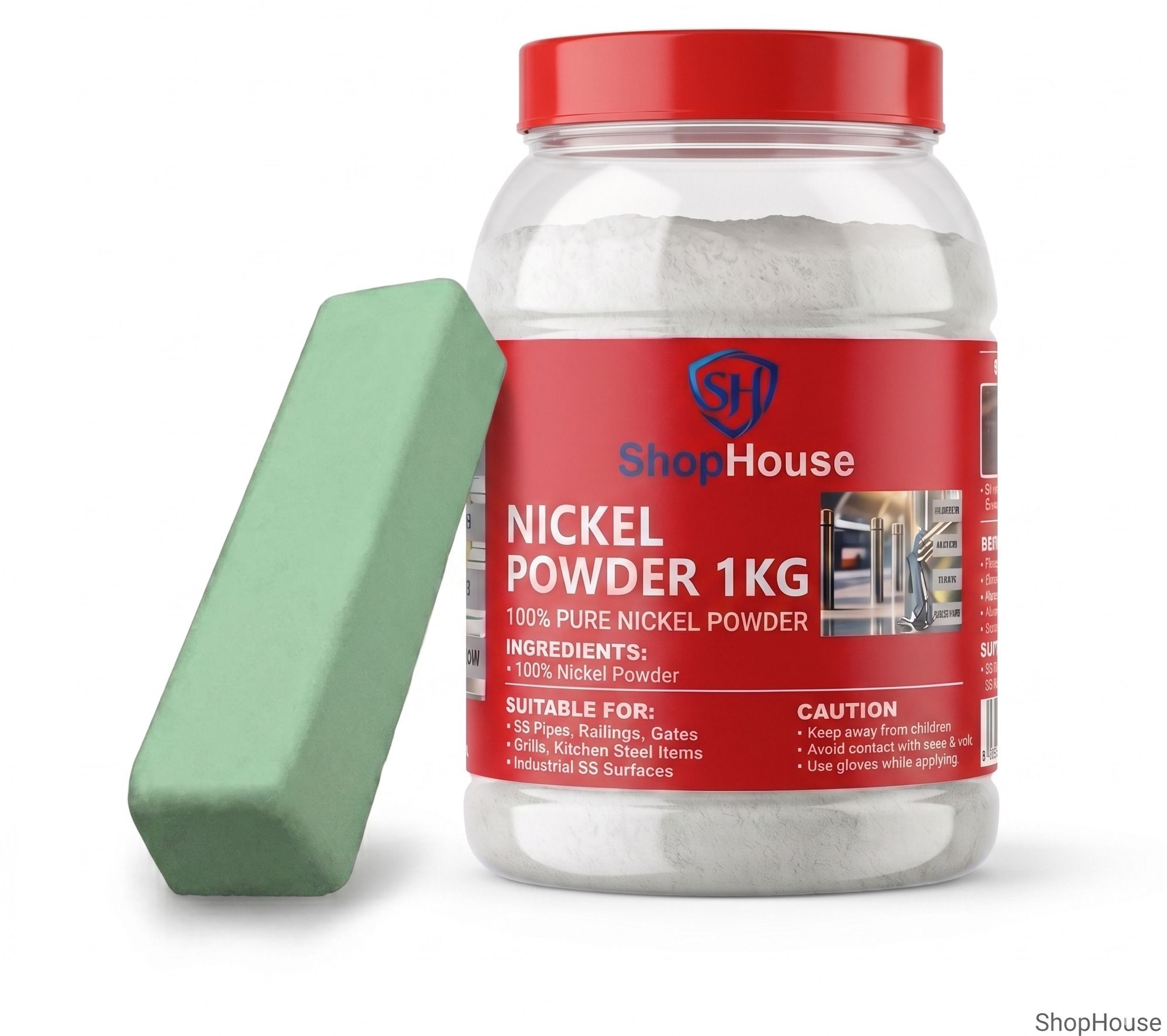 Nickel Powder 1Kg with Green Buffing Compound Polish Powder for RE Bullet Engine Cleaner-image-47
