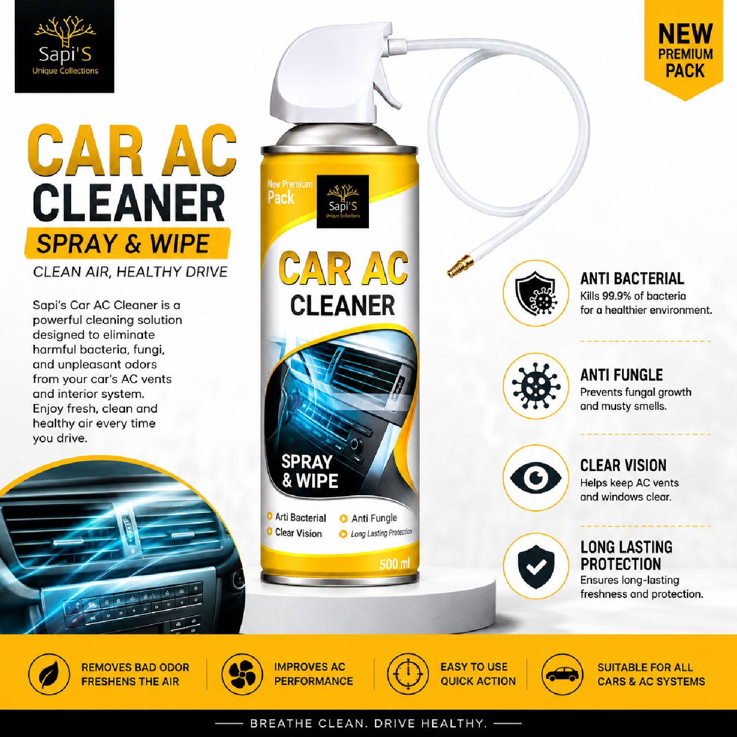 sapi's Car and Room Ac Cleaner Car and Room Ac Cleaner Vehicle Interior Cleaner-picture-22