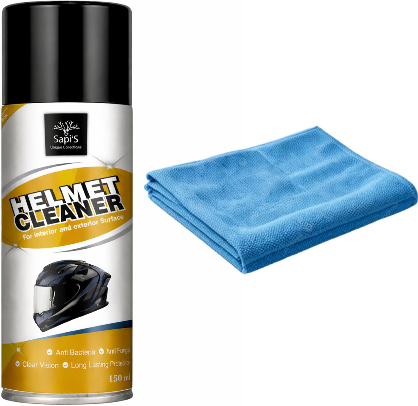 sapi's SapiS Helmet Cleaner Spray 150ml With Microfiber Cloth Liquid Vehicle Glass Cleaner-picture-39