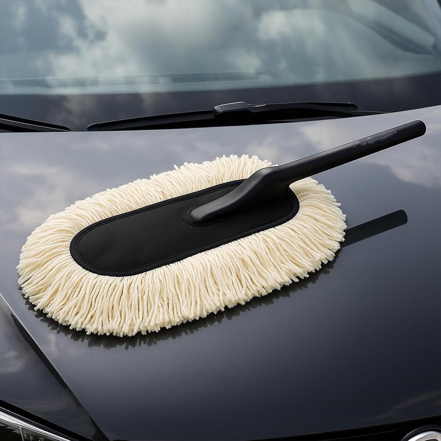clefairy Lint-Free & Scratch-Free Car Cleaner Brush with Long Handle - Car Dust Cleaner Solid Handheld Vehicle Glass Cleaner-picture-17