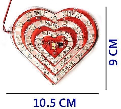 10CM 12V 2W RGB Heart Shape Multicolor Changing Stylish Flashing Light Car Fancy Lights-image-30