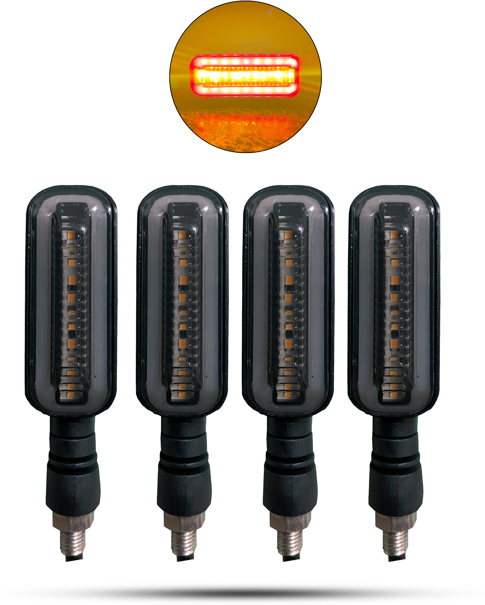 autofledge Front, Rear, Side LED Indicator Light for Bajaj, Bullet, Datsun, Hero, Honda, KTM, Kawasaki, Royal Enfield, TVS, Universal For Bike, Yamaha 3 Series, 4 Series, 5 Series, 6 Series image 1