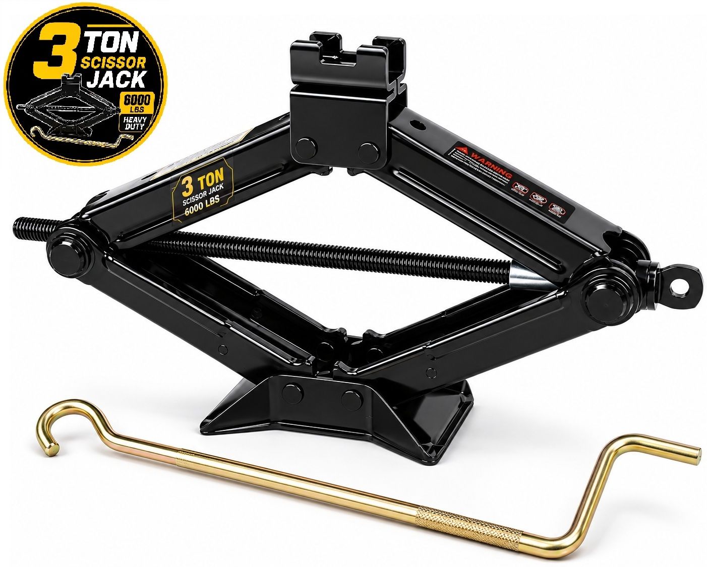 ekrash 3 Ton Manual Black Scissor Jack with Rod for Hatchback, Auto, Sedan, Suv/Car Vehicle Jack-picture-38