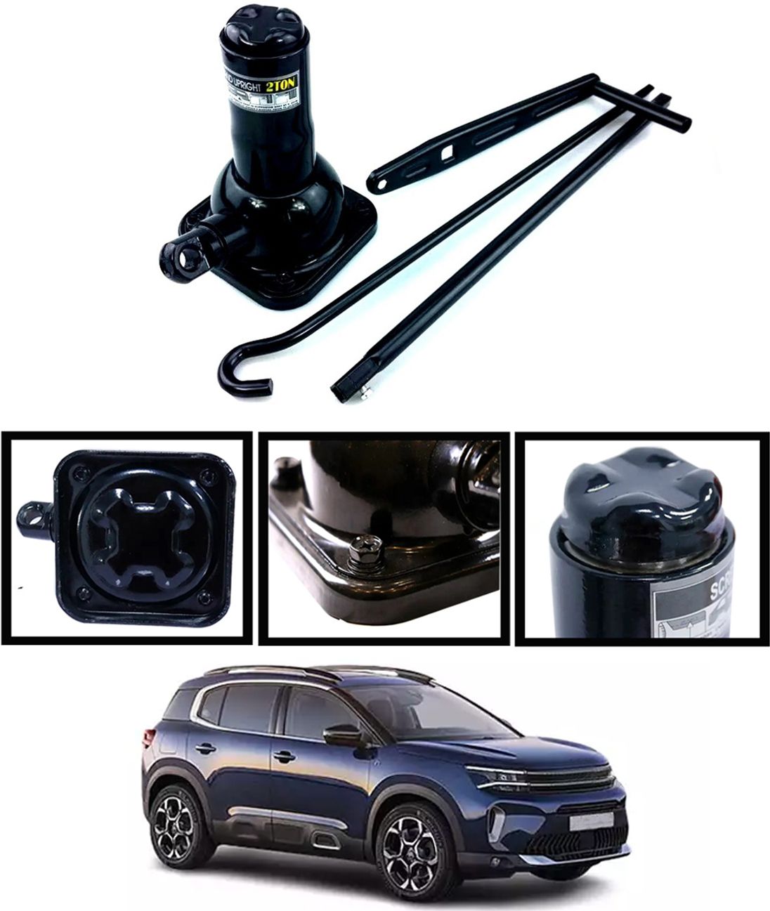 monolive Portable/Compact Design 2Ton Heavy Duty Black Spiral Jack For Car 45 Vehicle Jack-picture-12
