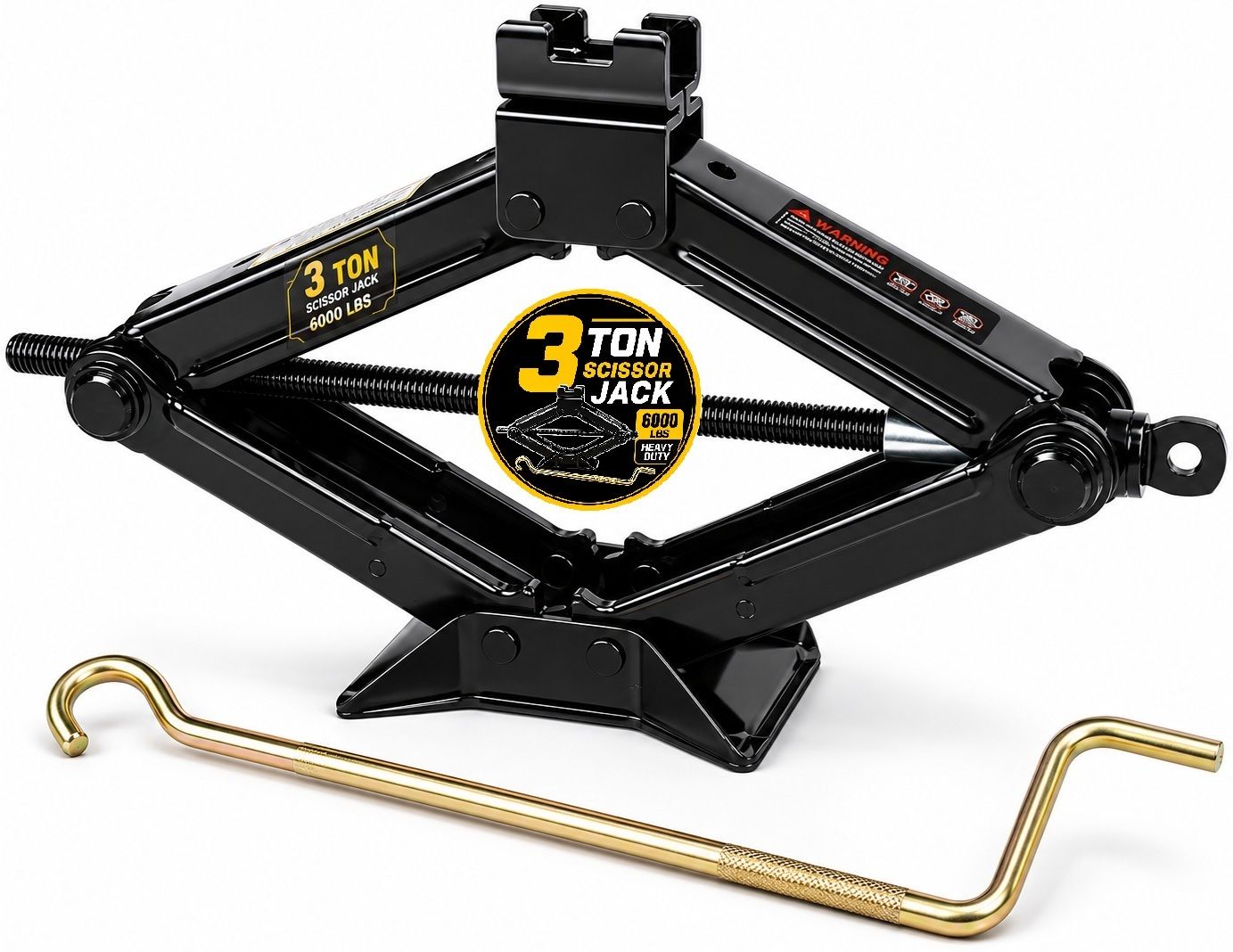 ekrash Black 3 Ton Manual Scissor Jack for Hatchback, Auto, Sedan, Suv/Car with Rod Vehicle Jack-picture-25