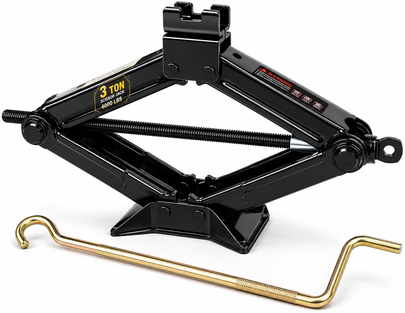 ekrash Black 3 Ton Manual Scissor Jack for Auto, Hatchback, Car/ Sedan, Suv with Rod Vehicle Jack-picture-20