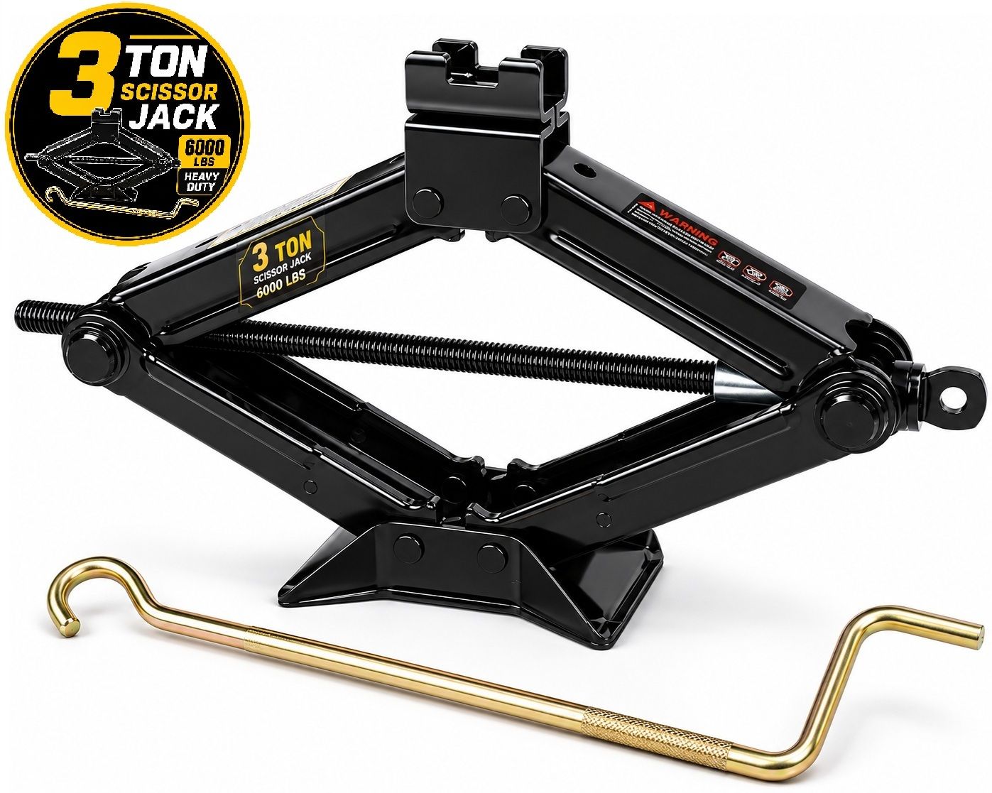 ekrash Black 3 Ton Manual Scissor Jack for Hatchback, Sedan, Suv /Auto, Car with Rod Vehicle Jack-picture-11