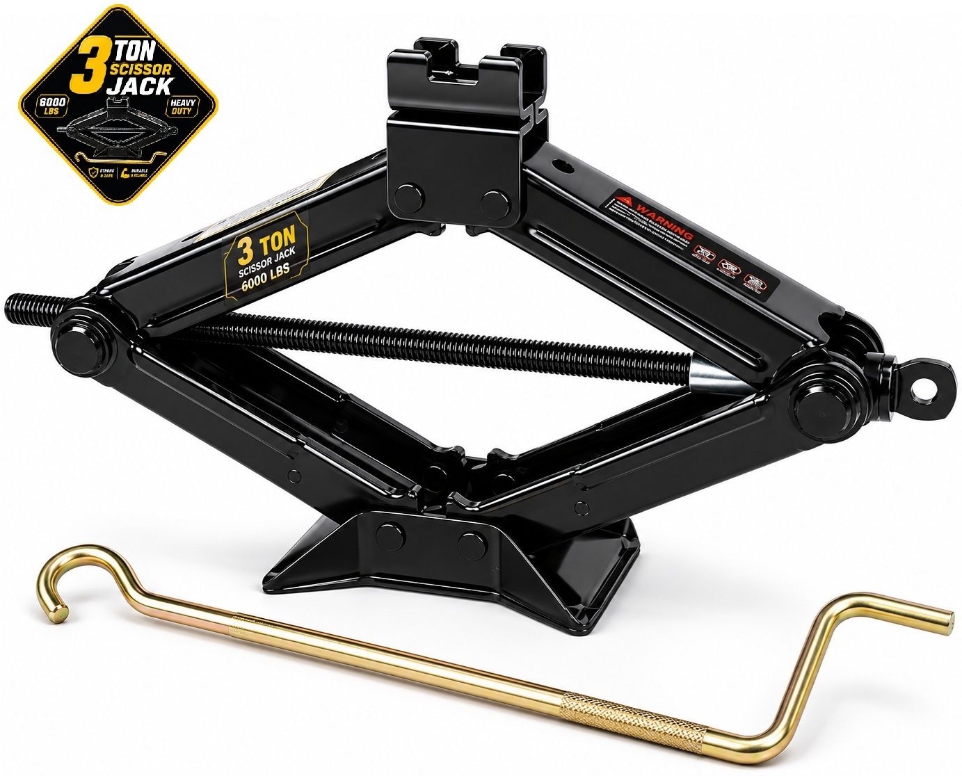 ekrash Black 3 Ton Manual Scissor Jack with Rod for Auto, Hatchback, Car/ Sedan, Suv Vehicle Jack-picture-37
