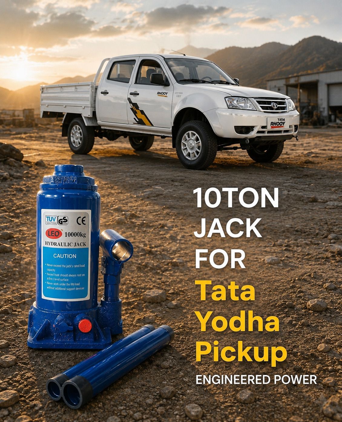 mact 10 Ton Hydraulic Bottle Jack for Tata Yodha Pickup Truck Vehicle Jack-picture-22