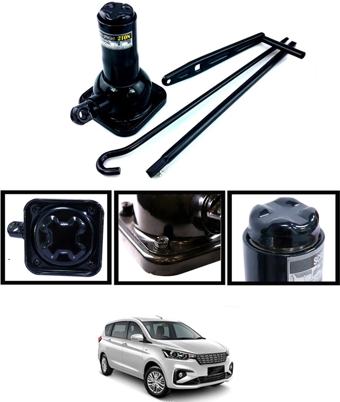 monolive Portable/Compact Design 2Ton Heavy Duty Black Spiral Jack For Car 95 Vehicle Jack-picture-14