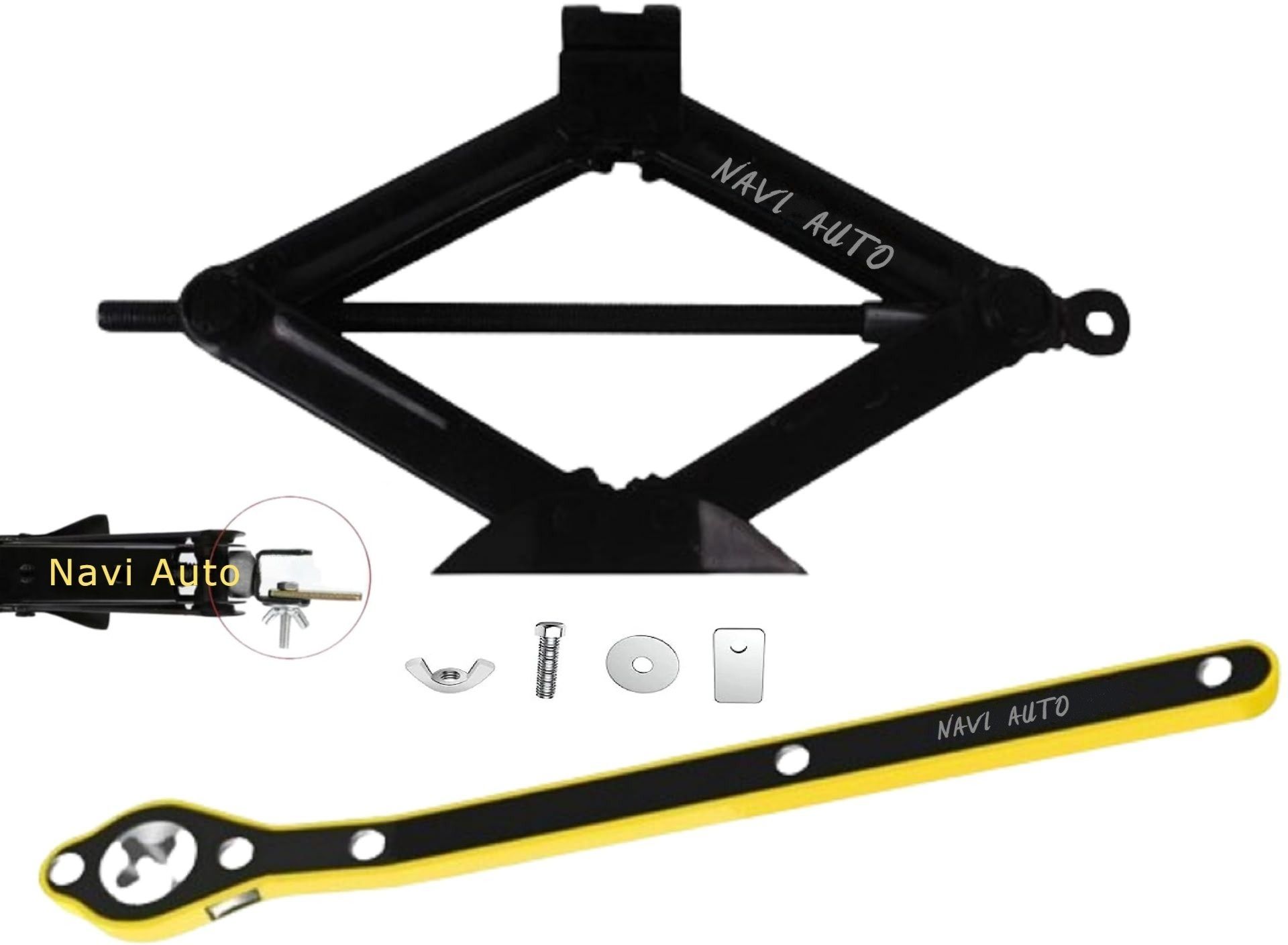 navi auto Black 3 Ton Manual Scissor car Jack for All car with Scissor Jack with Ratchet Vehicle Jack-picture-16
