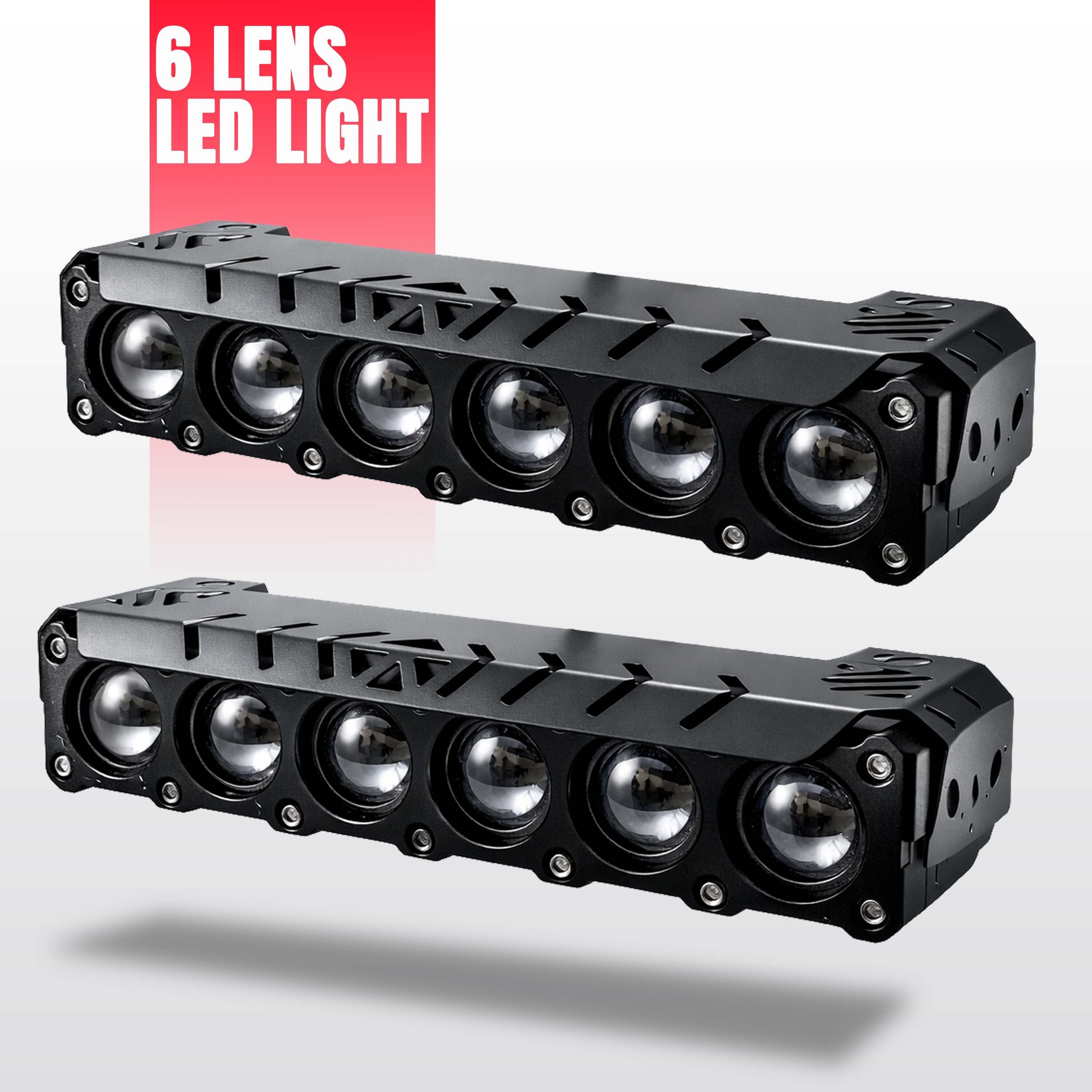 SIX LENS LED LIGHT WHITE YELLOW FLASHING POWERFULL Fog Lamp Car, Motorbike, Truck, Van LED (12 V, 60 W)-image-48