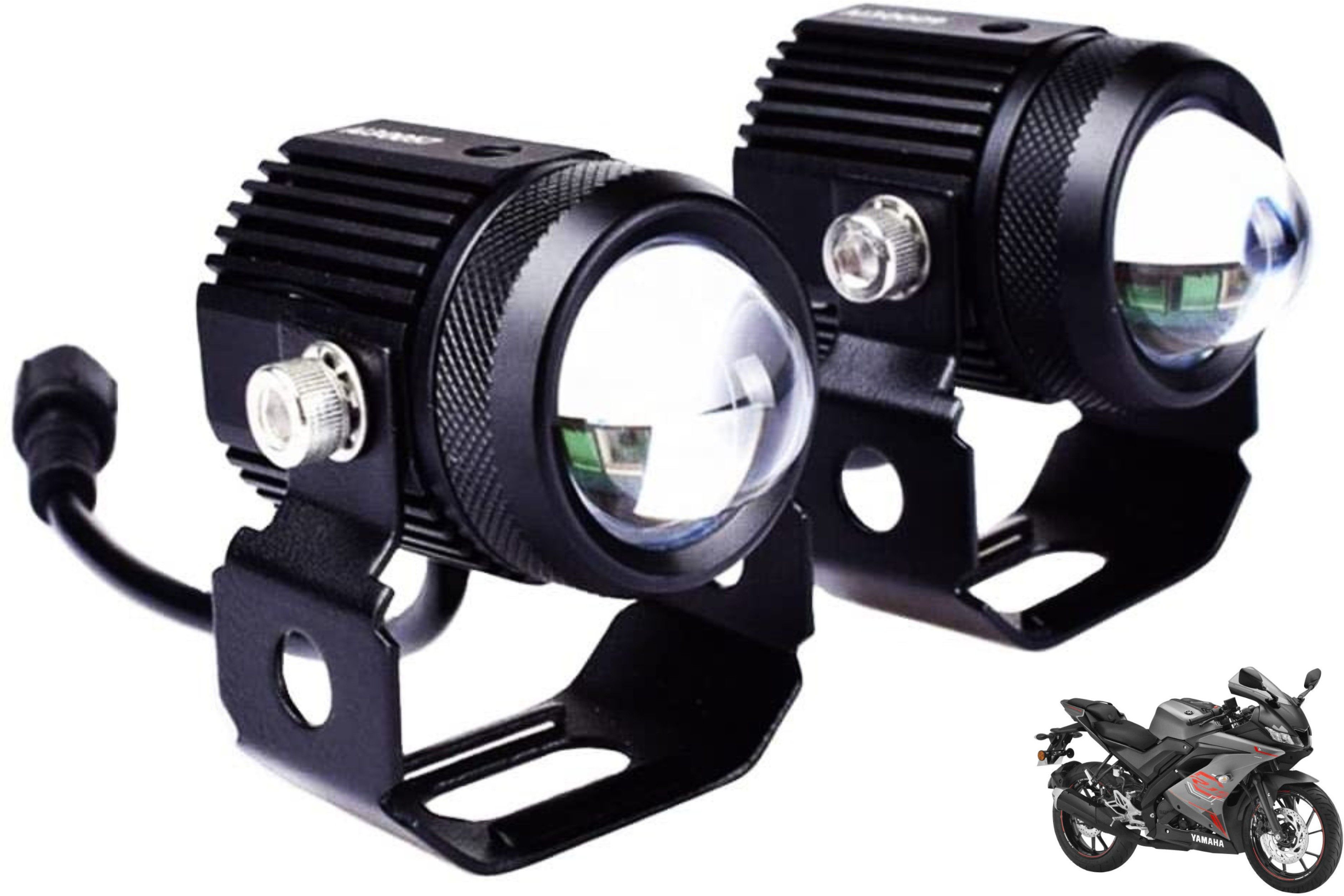 oberoi's traders R15 V3 Mini Drive LED Double Color Auxiliary Light With Cooling Fan, Fog Lamp Motorbike Xenon for Yamaha (12 V, 20 W)-picture-11