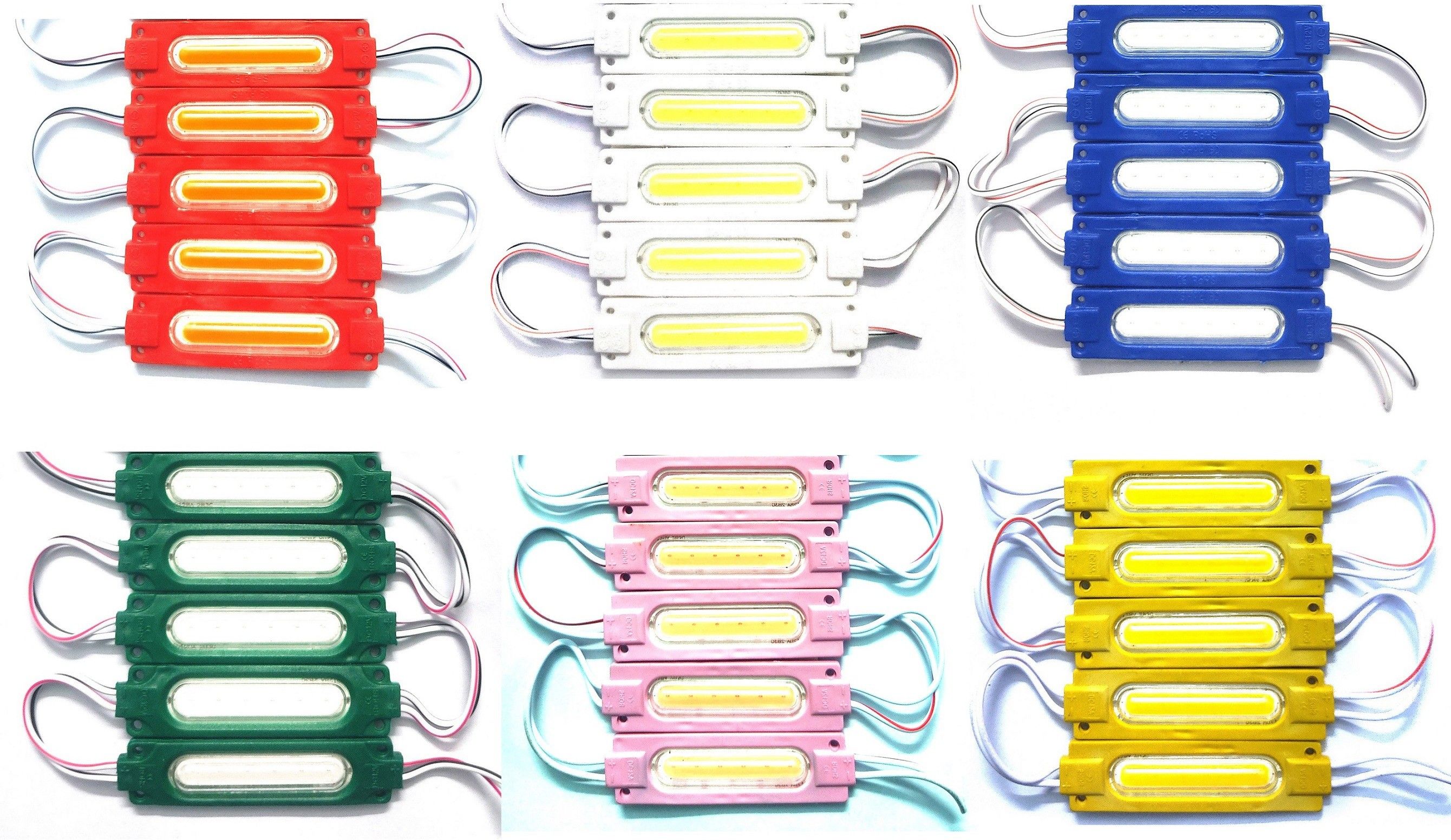 (5 Pc Each Red Yellow Blue Green Pink White) 30 Pcs 12V 2W DC Capsule Module LED Interior Light Motorbike LED (12 V, 2 W)-image-30