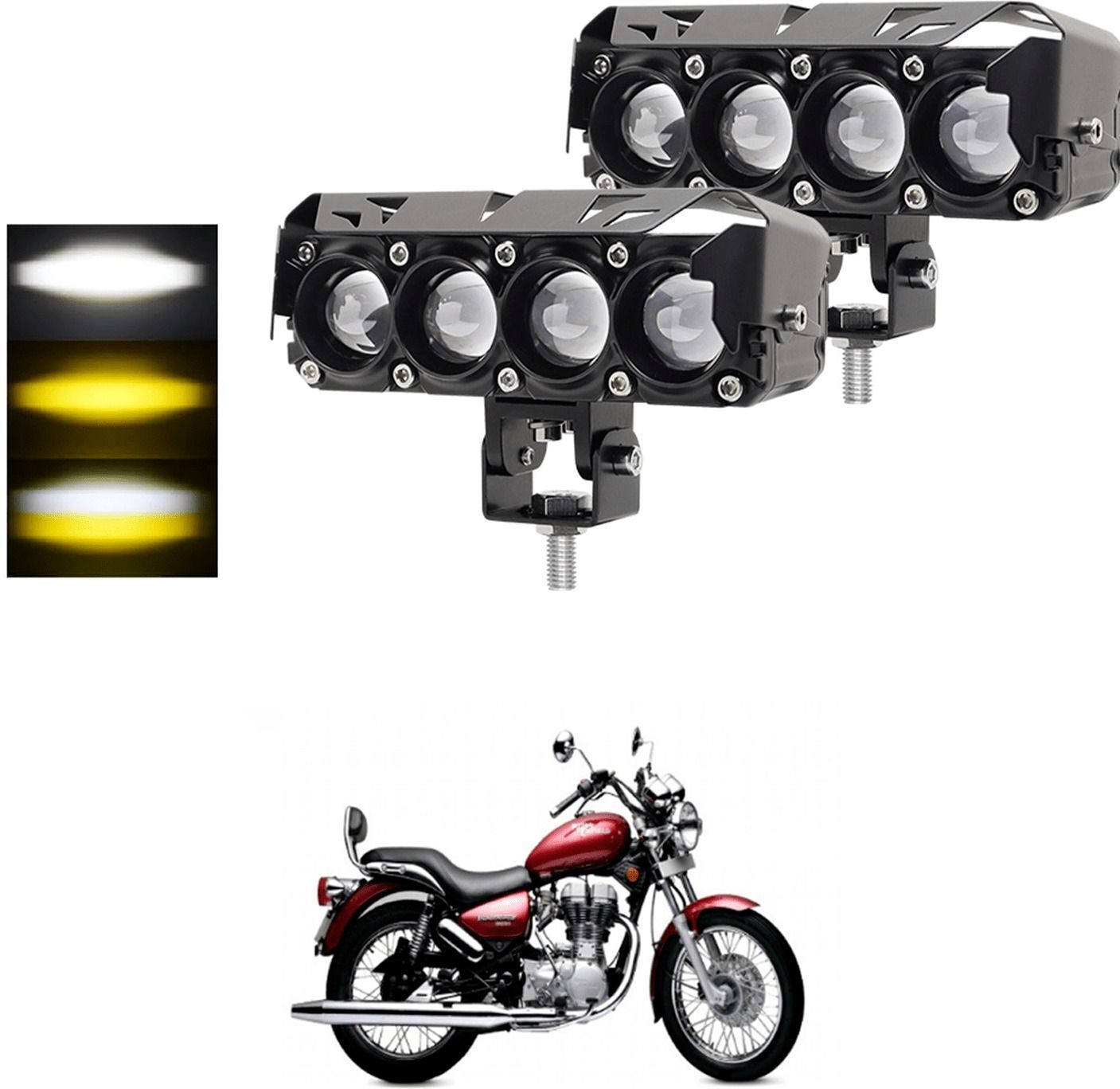 Universal 5 inch LED Driving Fog Lights 120W White and Amber LED Projector sg331 Car Fancy Lights-image-14