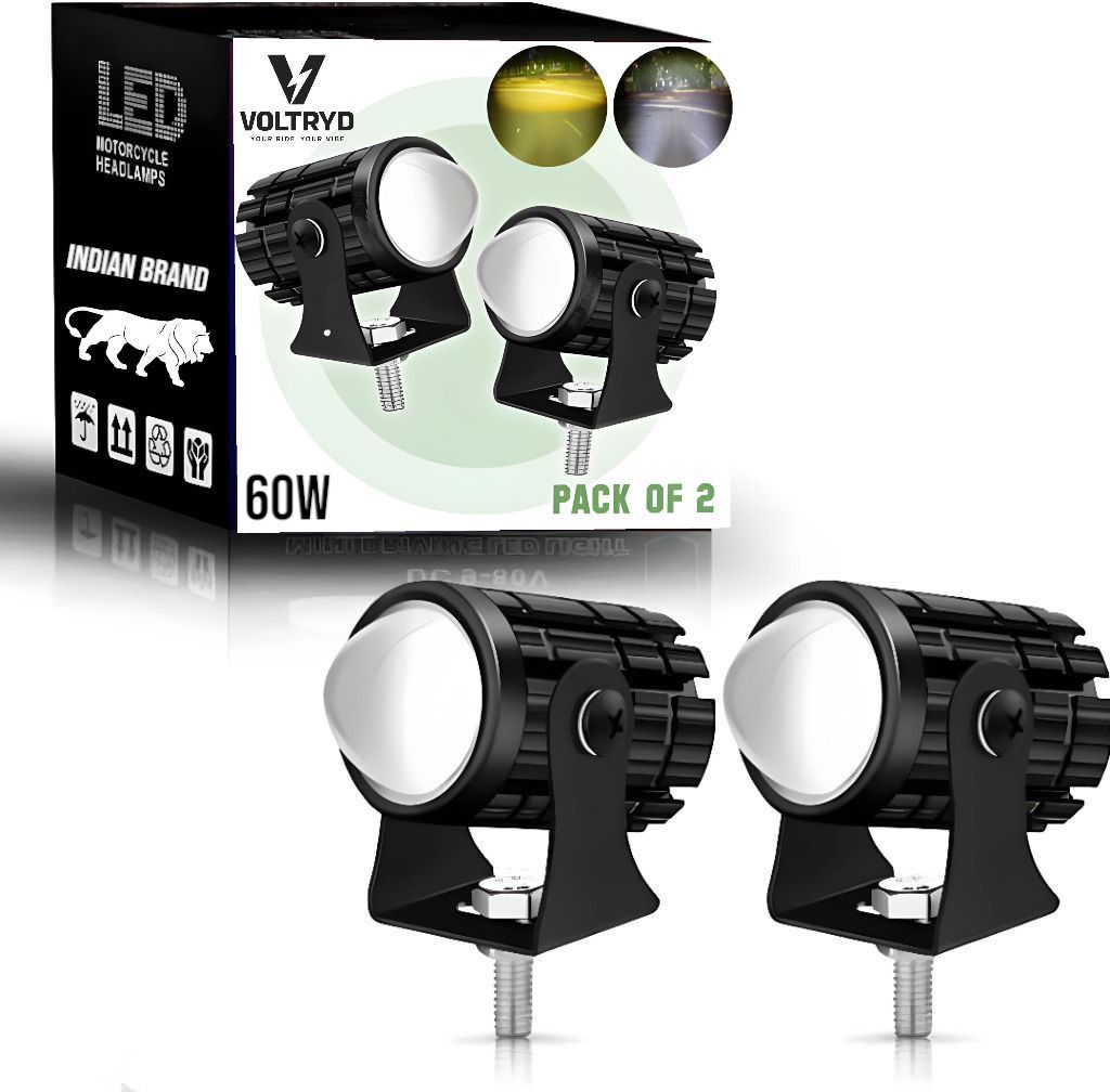 Fog Led Light for Scooty | Yellow White | Waterproof | Clamp Included Fog Lamp Motorbike LED (12 V, 60 W)-image-46