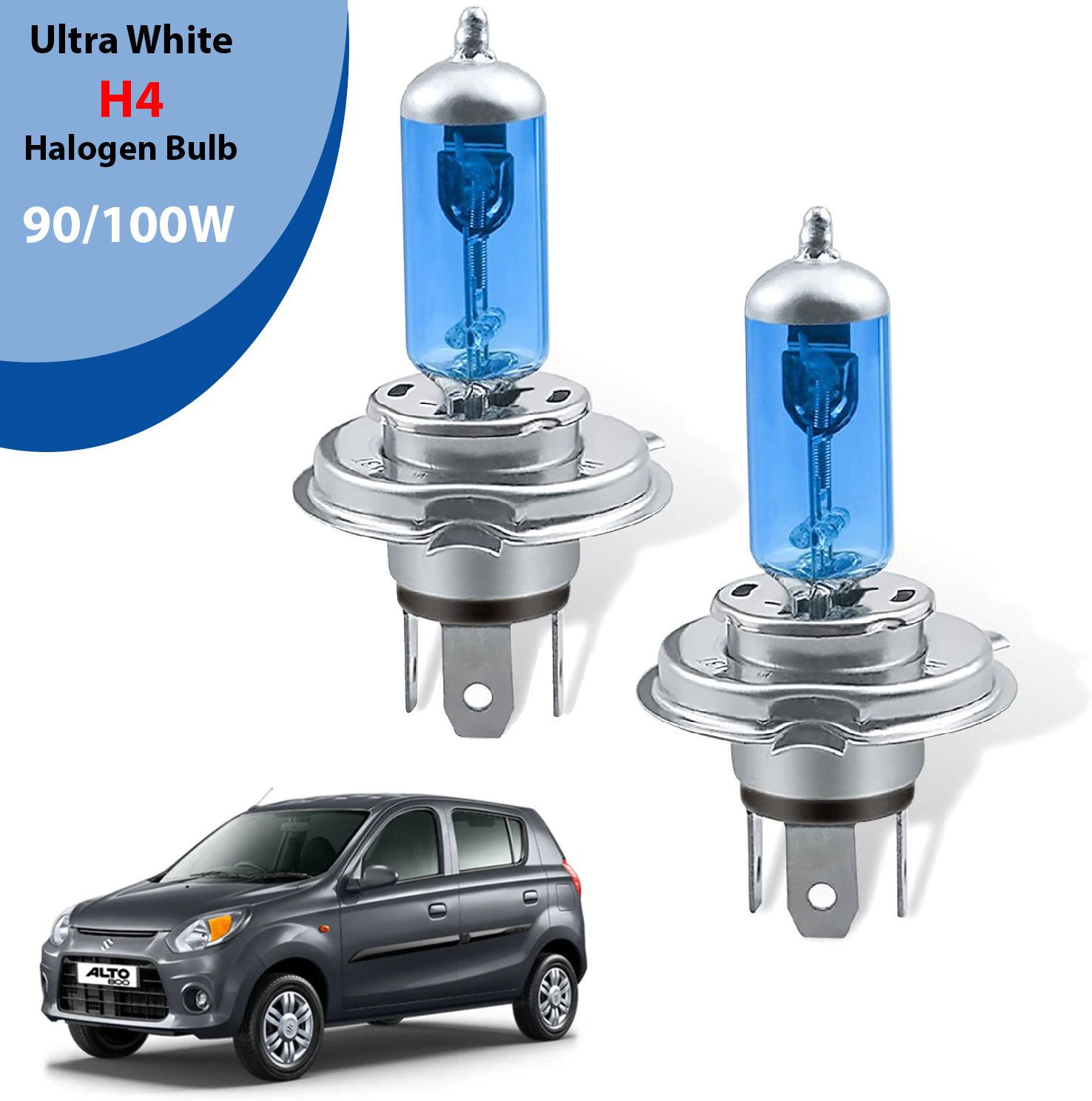 H4 Halogen Headlight bulb 90/100W 5000K Ultra White Low/High Beam Bulb (A55) Headlight Car, Truck, Van Halogen for Maruti Suzuki (12 V, 100 W)-image-7