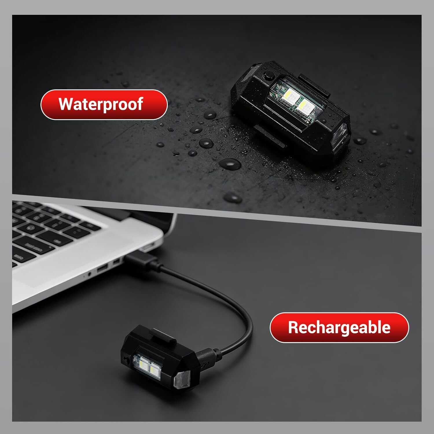 4uonly 14 Colors USB Charging LED Anti Collision Flashing Light, High Brightness X LED Headlamp-picture-19