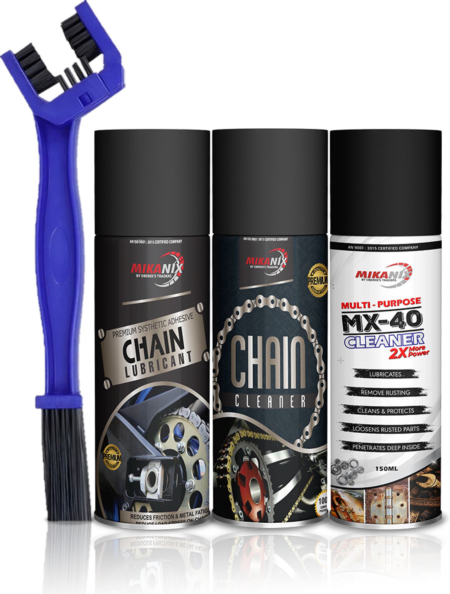 Combo Of Rust Remover Spray + Chain Cleaner + Chain Lubricant With Cleaning Brush | Cleans, Shines & Protects Chain | Remove Rust From Chain | Metal Parts Chain Oil-image-48