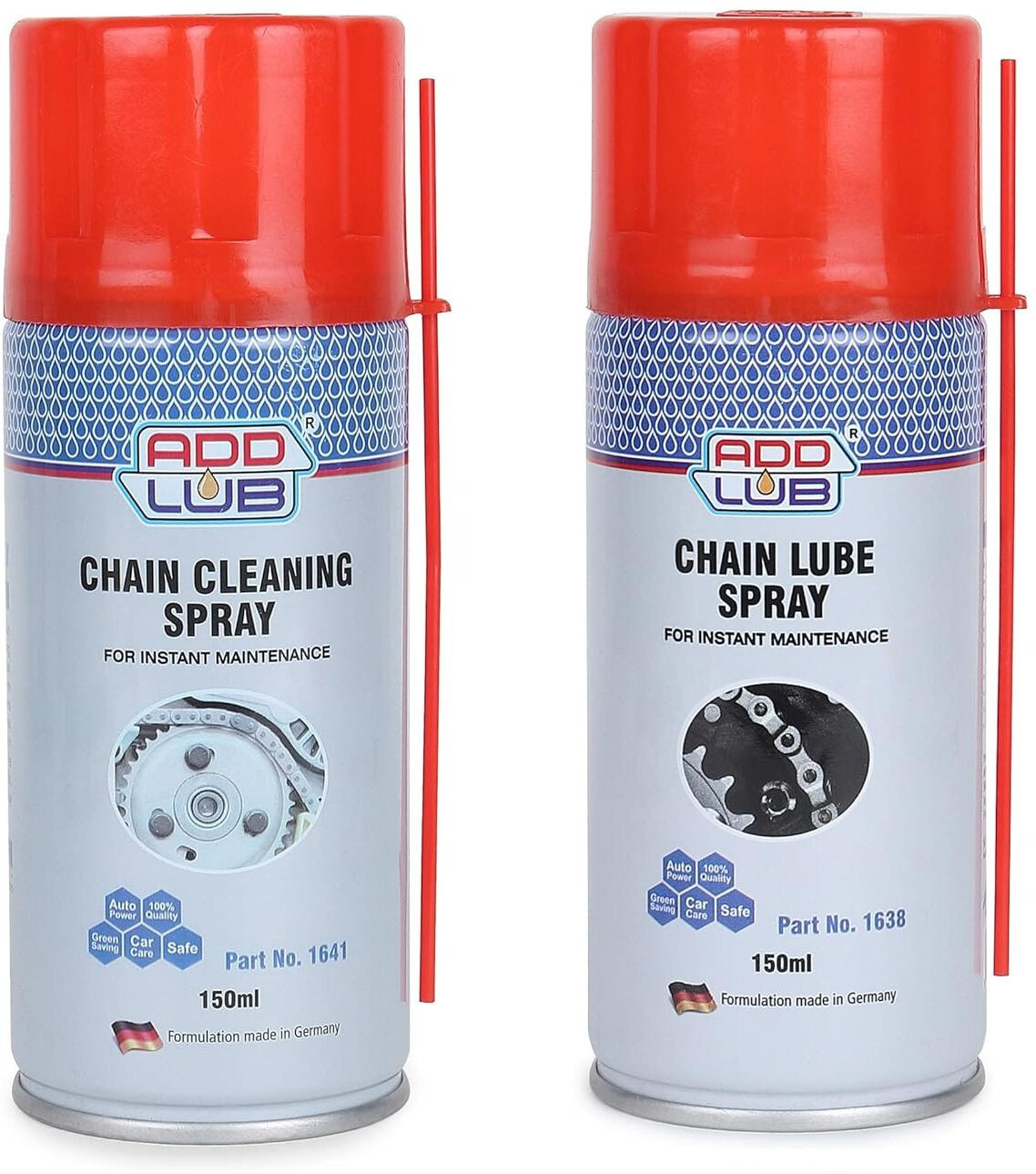 addlub Premium Quality Chain Cleaner and Chain Lube Combo 150 ML each | chain lube and cleaner Chain Oil image 1