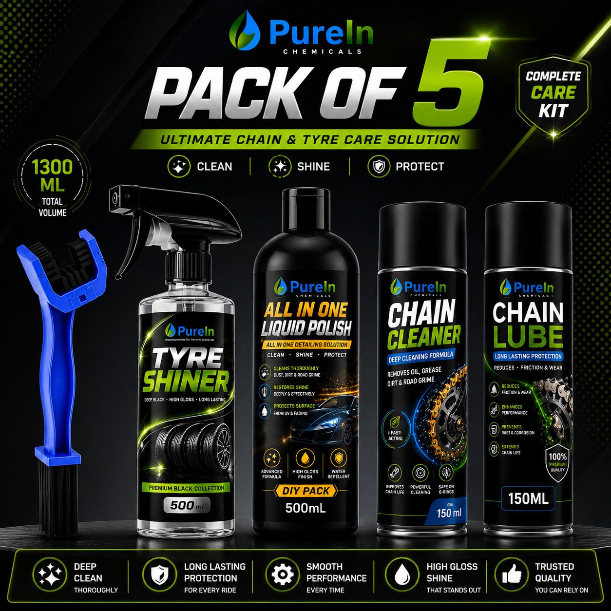 Professional Car Bike Cleaning Kit Long Lasting Performance Protection Solution Automotive Detailing Combo Restores Gloss Protects Every Drive Perfectly Chain Oil-image-38