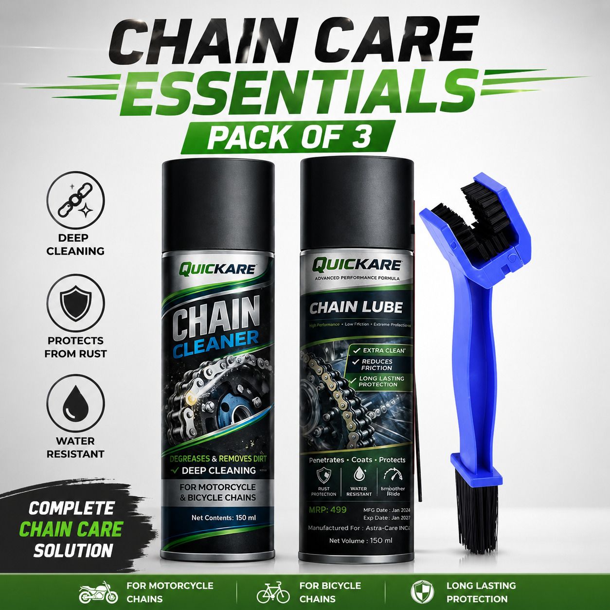 Heavy Duty Chain Cleaner Lube Brush Performance Maintenance Combo Premium Chain Cleaner Lube Brush Kit Complete Motorcycle Maintenance Chain Oil-image-23