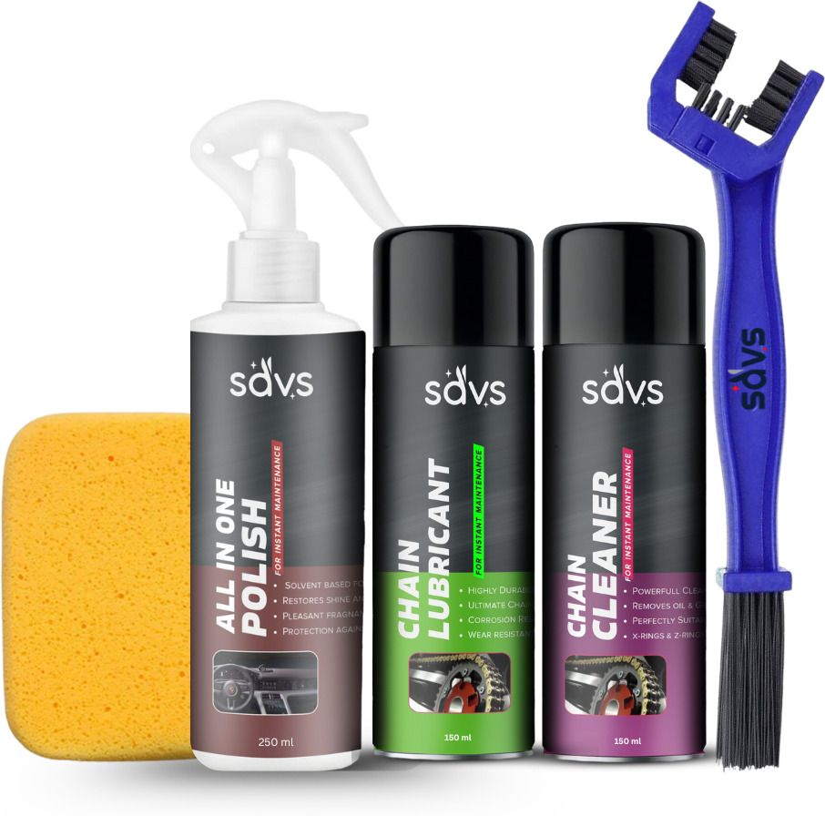 Combo Chain Cleaner + Chain Lubricant + Bike Polish With Cleaning Brush + Sponge | Shines & Protects Chain | Interior & Exterior Cleaning Chain Oil-image-29