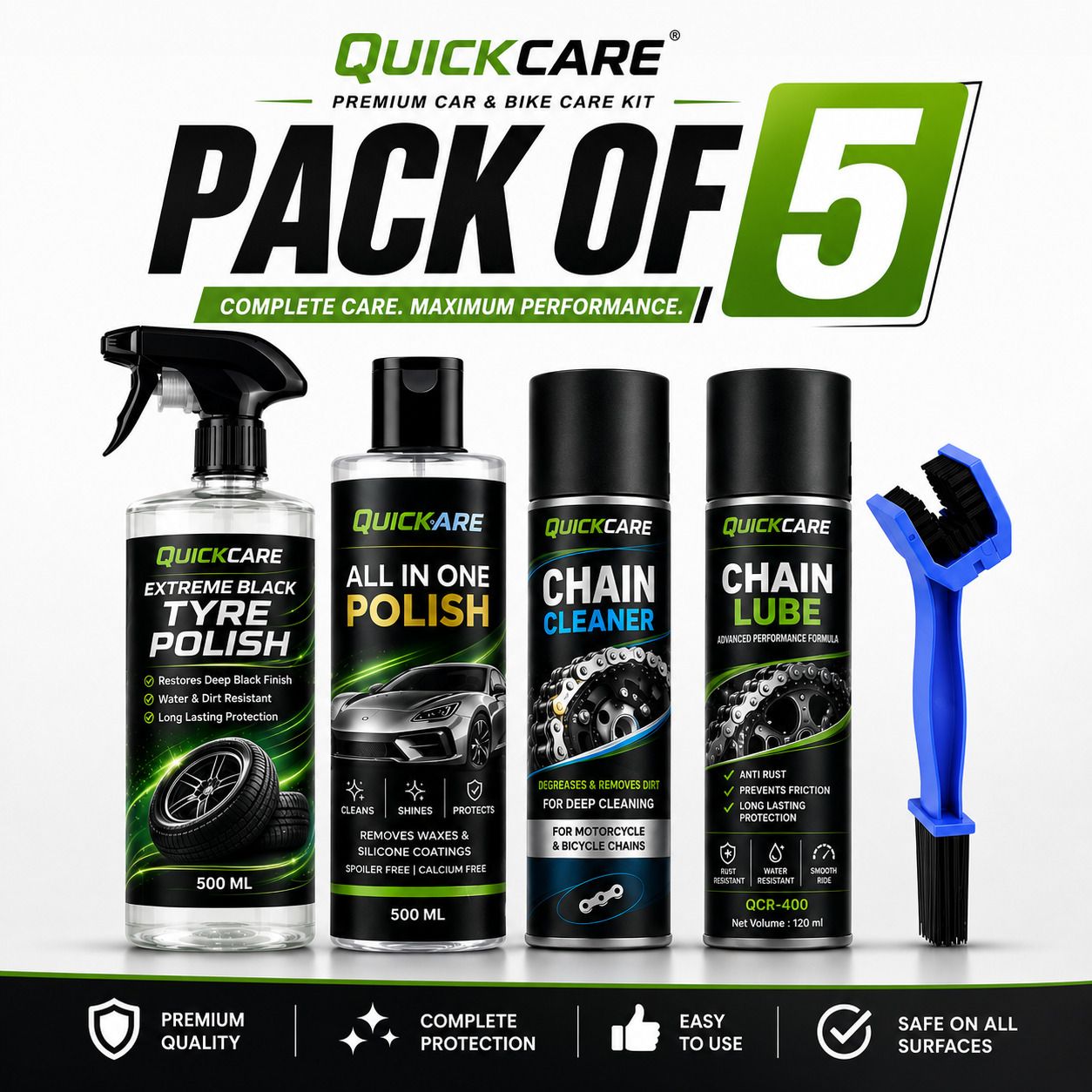 Complete Auto Care Bundle Chain Lubrication Tire Shine Cleaning Chain Oil-image-24