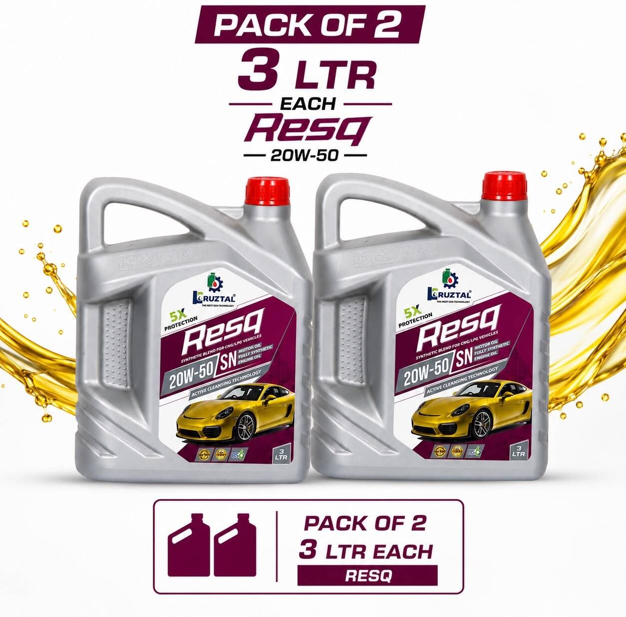 RESQ 20W-50 API-SN 3 LTR -P2 Heavy Duty Engine Oil-image-34