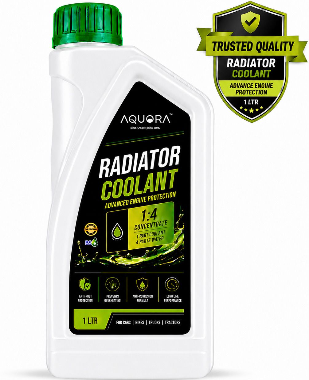 aquora Radiator Antifreeze Coolant 1L Universal Vehicle Coolant Coolant Green-picture-29