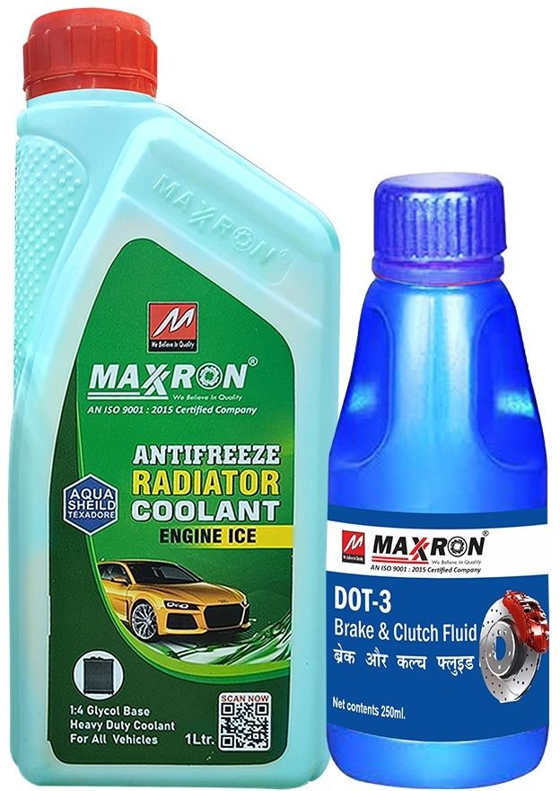 Coolant+Dot-3 MAXXRON Antifreeze Radiator Coolant 1l with Maxxron Dot-3 Brake and clutch oil Coolant-image-29
