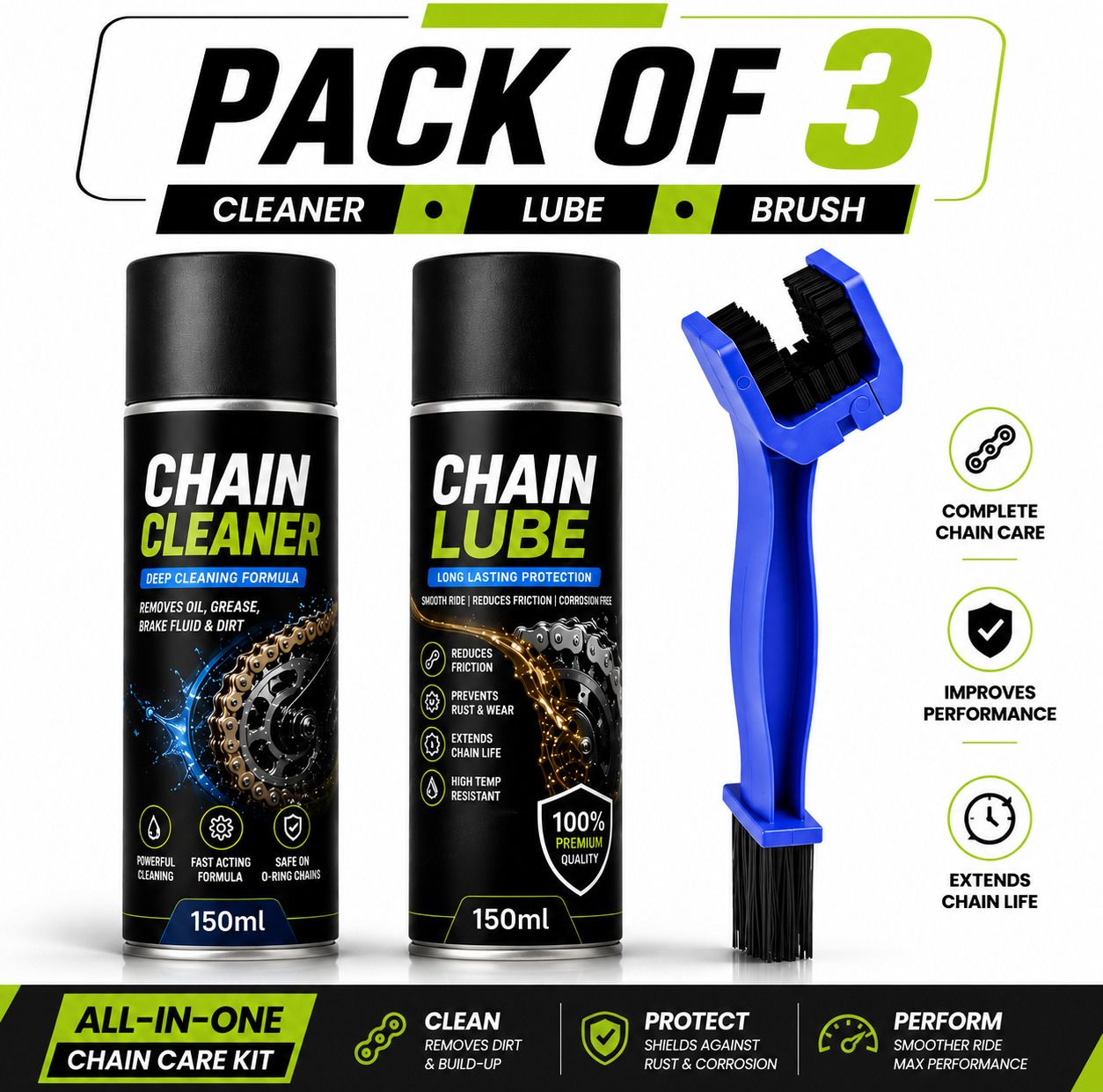 Superior Chain Care Cleaner Lubricant Brush Professional Performance Maintenance Professional Motorcycle Chain Cleaning Lubrication Brush Performance Care Bundle Chain Oil-image-40