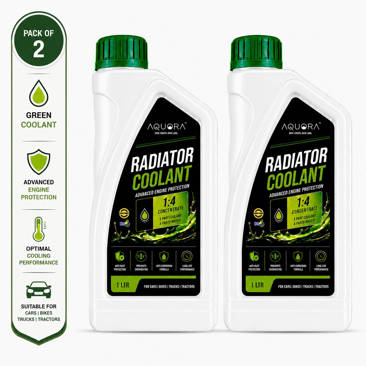 aquora Radiator Cooling Solution All Weather Engine Care Coolant Green-picture-35