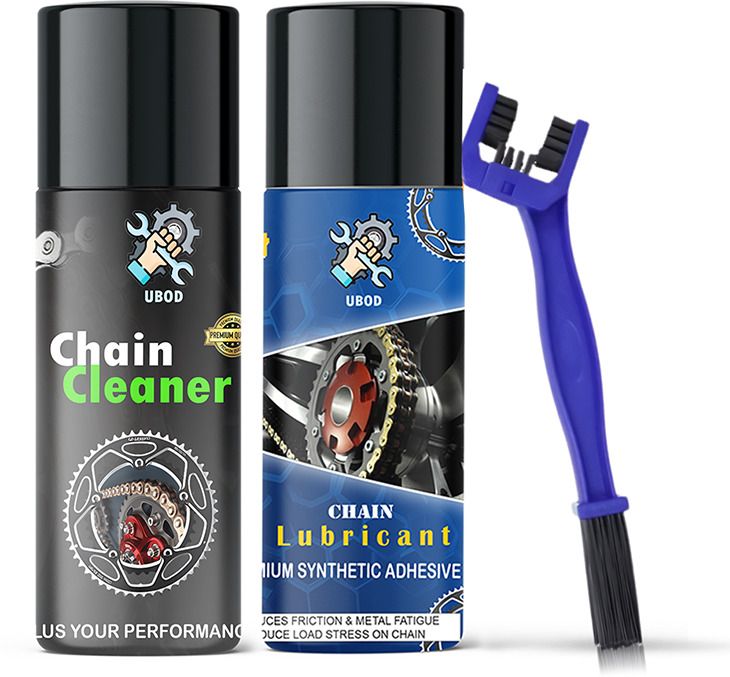 ubod Premium U_7 Bike Chain Lubricant & Chain Cleaner Spray With Cleaning Brush Chain Cleaner, Lube, Brush (150X2 ML) Chain Oil-picture-1