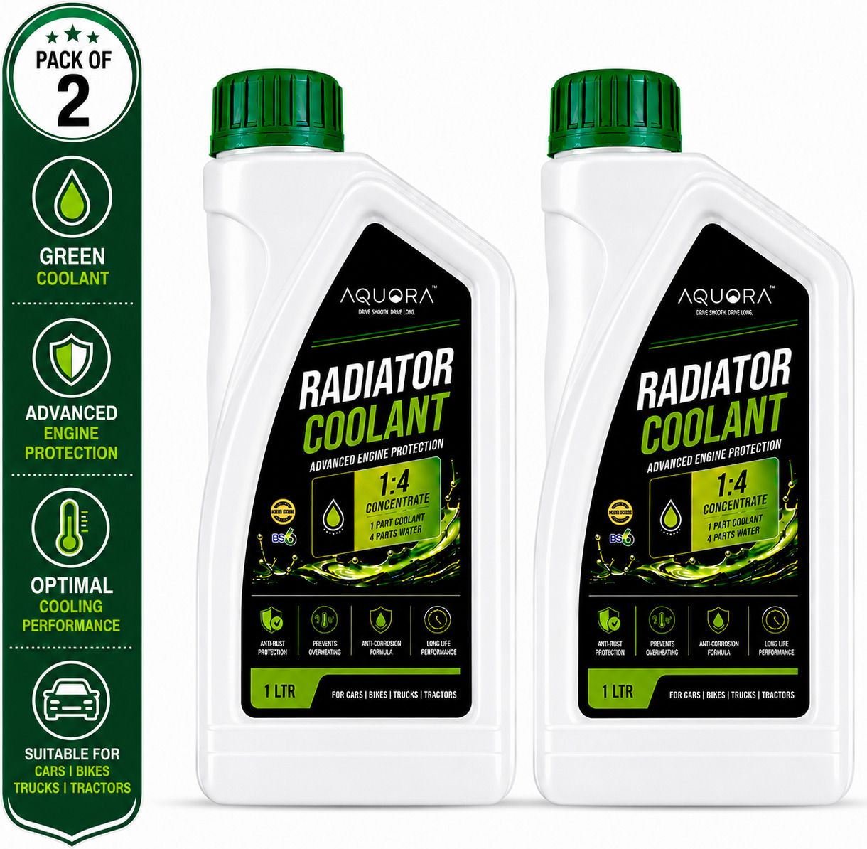 aquora Green Radiator Fluid Extreme Temperature Stability Coolant Green-picture-15