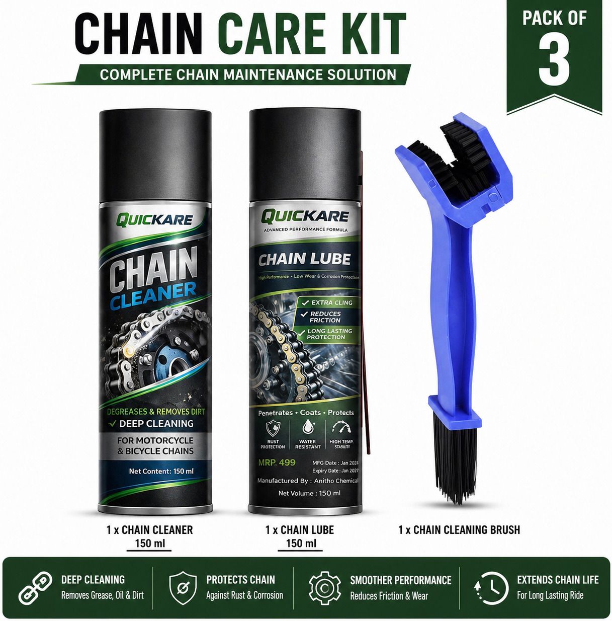 Advanced Motorcycle Chain Cleaning Lubrication Brush Professional Care Kit Premium Chain Cleaner Lube Brush Kit Complete Motorcycle Maintenance Chain Oil-image-30