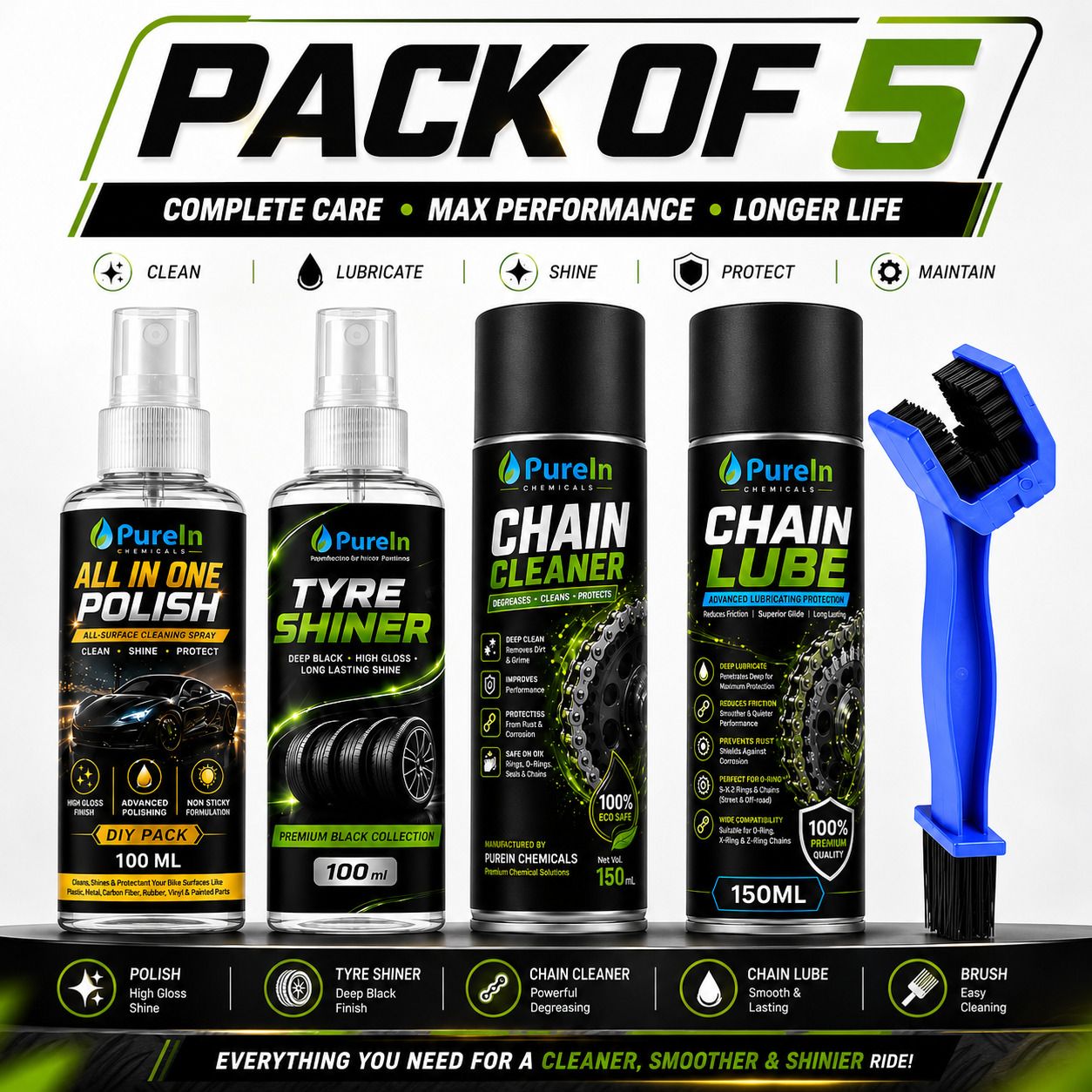 Automotive Cleaning Protection Chain Lubrication Complete Maintenance Kit Automotive Detailing Combo Restores Gloss Protects Every Drive Perfectly Chain Oil-image-25