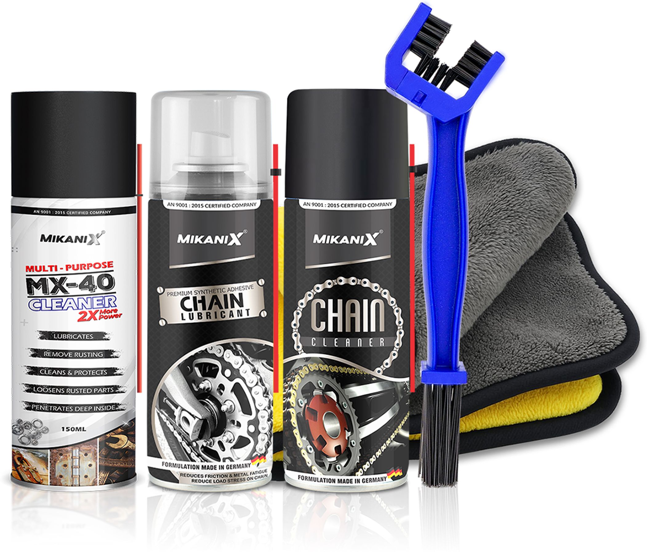 Bike Chain Care Combo | Chain Lubricant, Chain Cleaner, MX40 Rust Remover, Chain Cleaning Brush & Microfibre Cloth | Complete Maintenance Kit Chain Oil-image-48