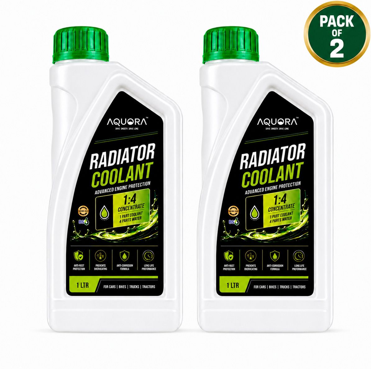 aquora Green Engine Cooling Fluid Rust & Scale Protection Coolant Green-picture-45