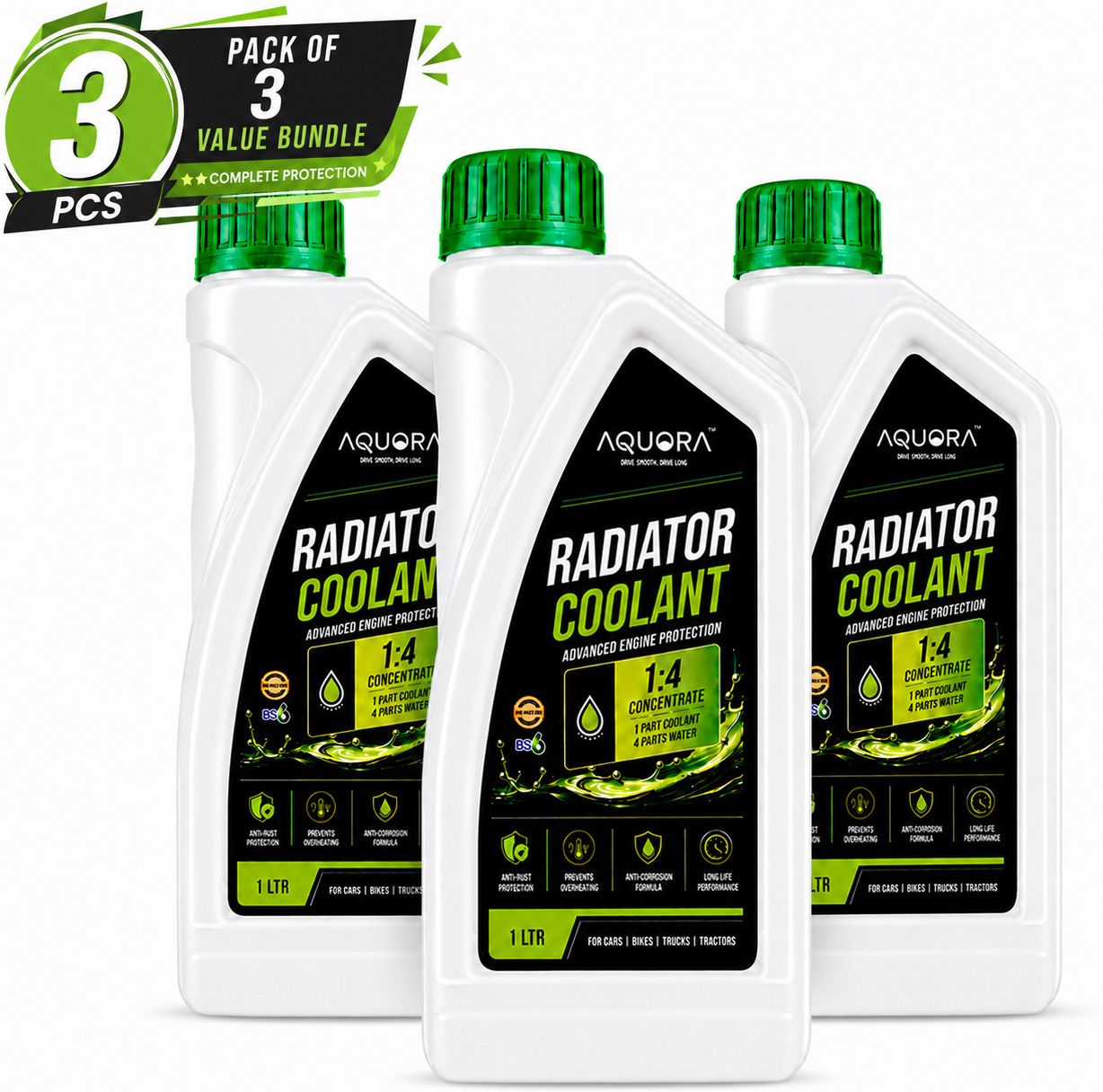 aquora Advanced Engine Cooling Liquid Long Lasting Cooling Coolant Green-picture-14