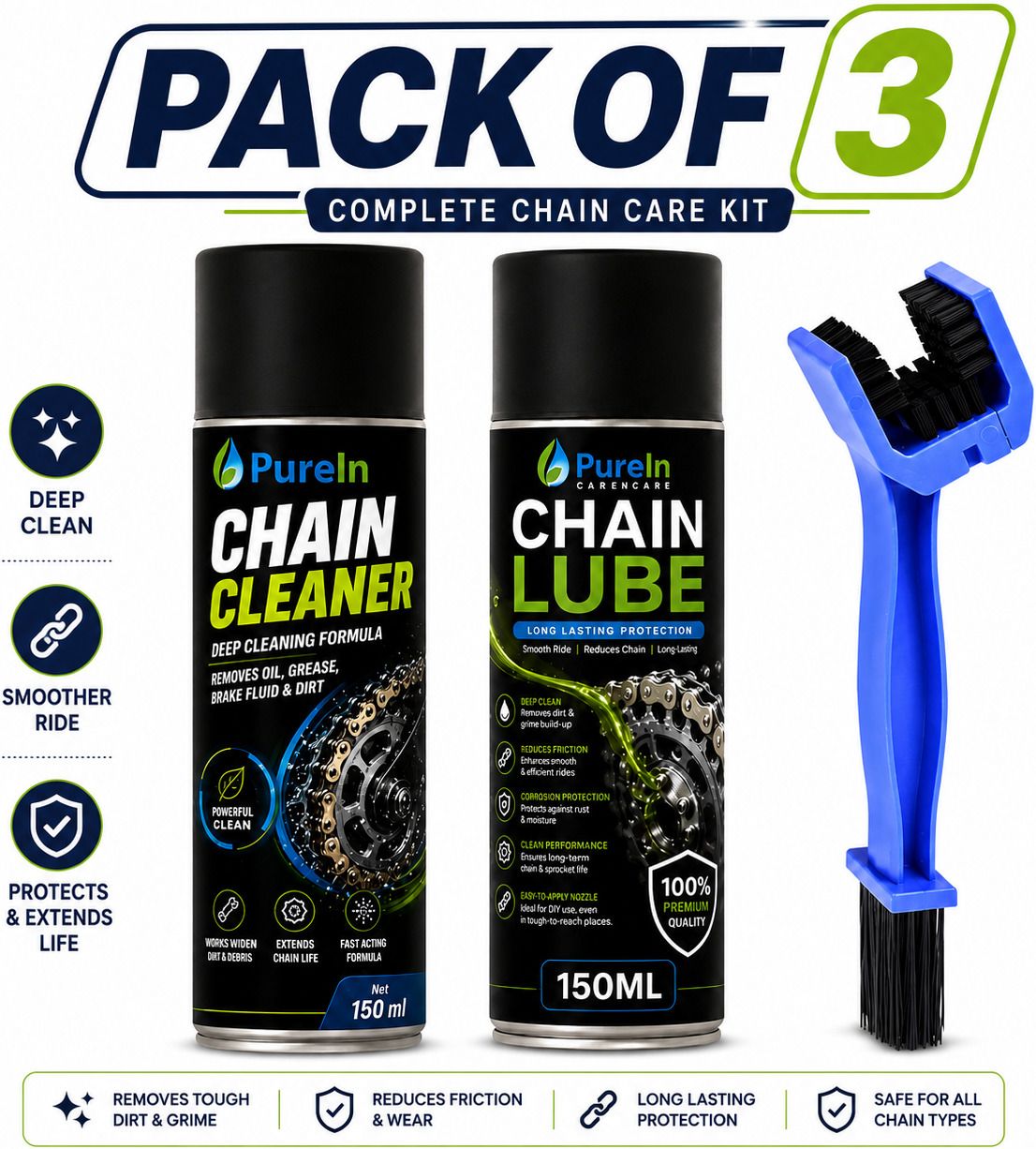 Premium Chain Maintenance Kit Cleaner Lube Brush Complete Motorcycle Professional Motorcycle Chain Cleaning Lubrication Brush Performance Care Bundle Chain Oil-image-41